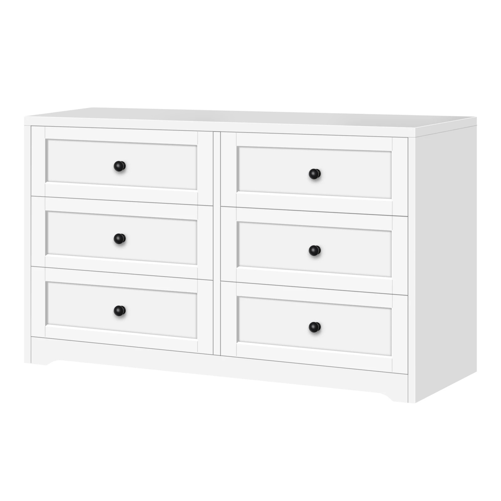 3 Alfordson 6 Chest of Drawers Bedside Table Hamptons Bedroom Storage Cabinet - White, 3 of 10