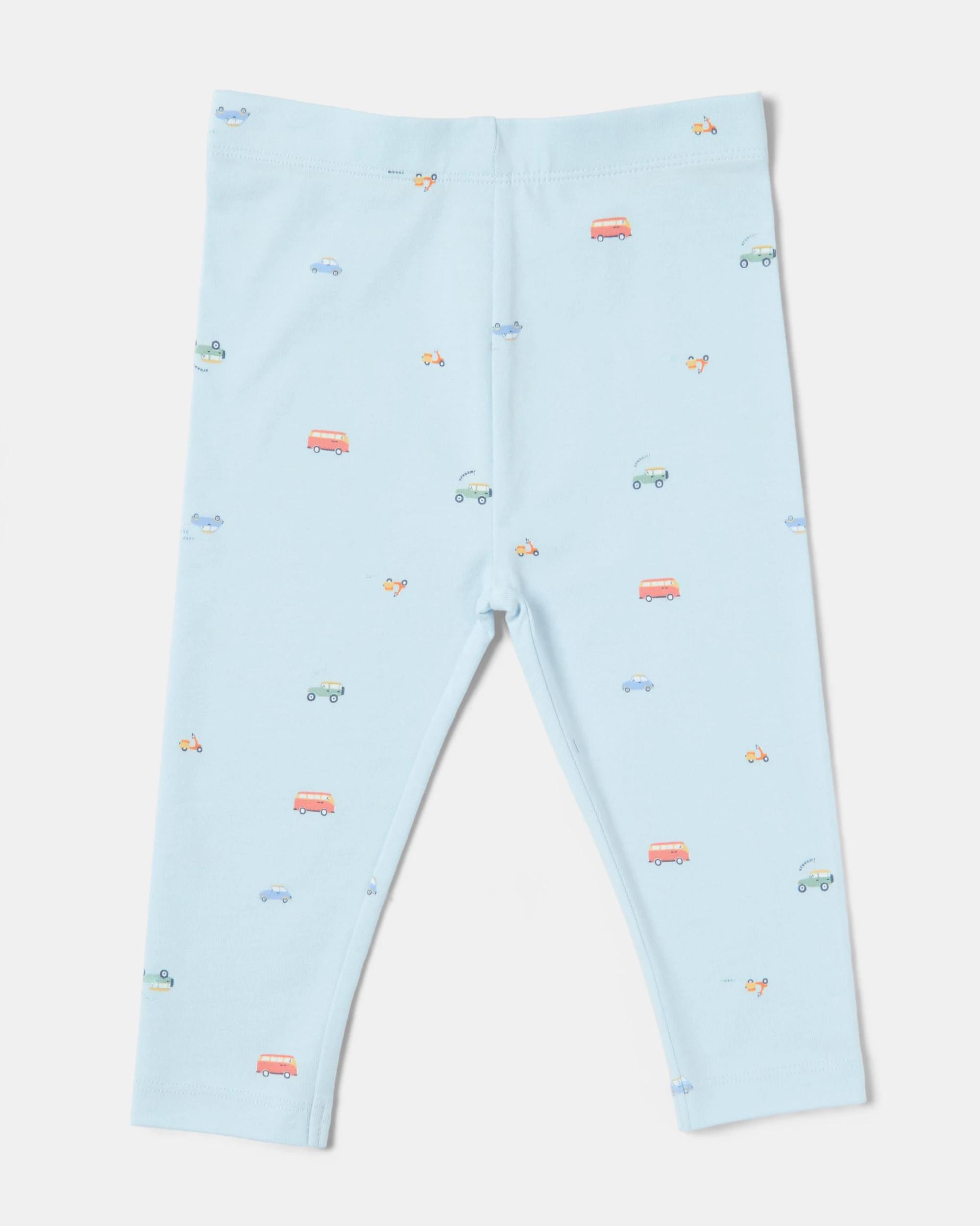 5 3 Pack Print Leggings Ditsy Cars, 5 of 8