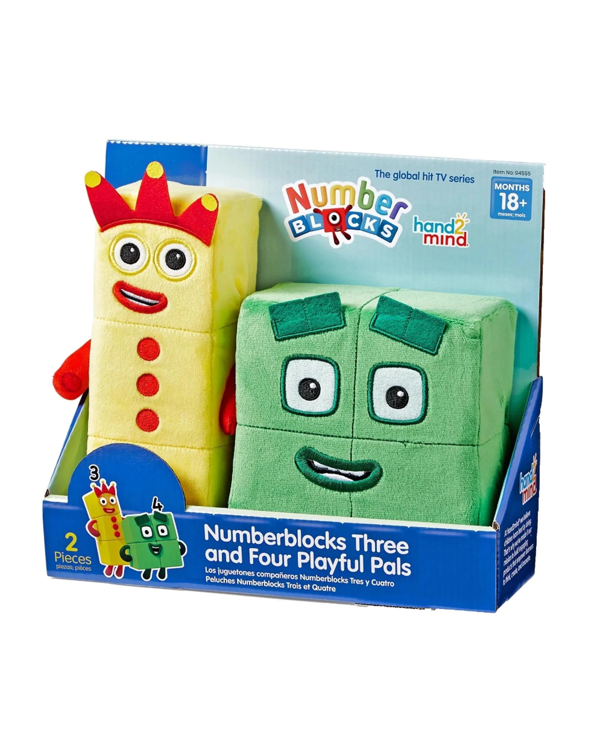 1 Numberblocks Three and Four Playful Pals Plush, 1 of 3