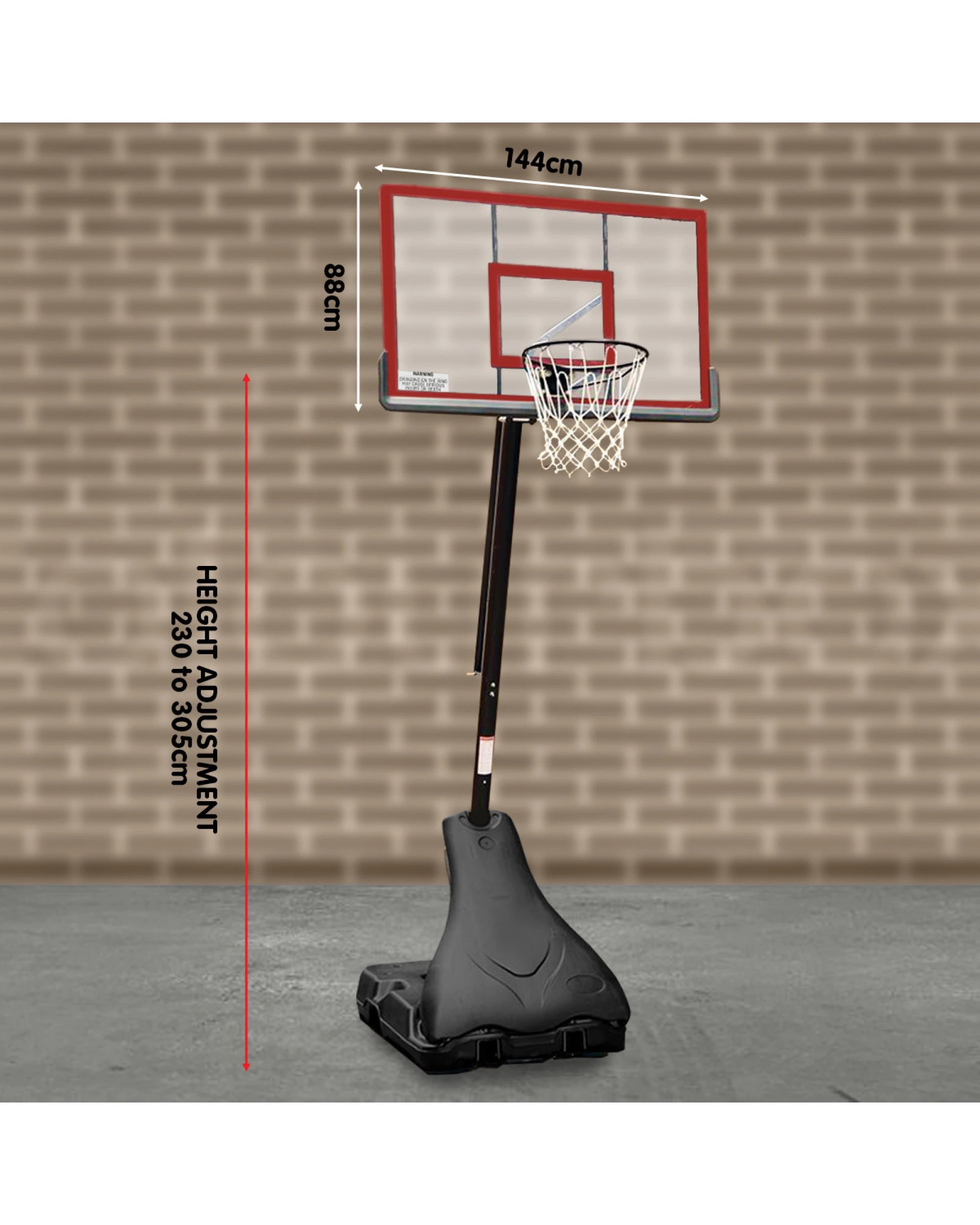 3 Kahuna Portable Basketball Ring Stand Adjustable Height Ball Holder - Black, 3 of 6