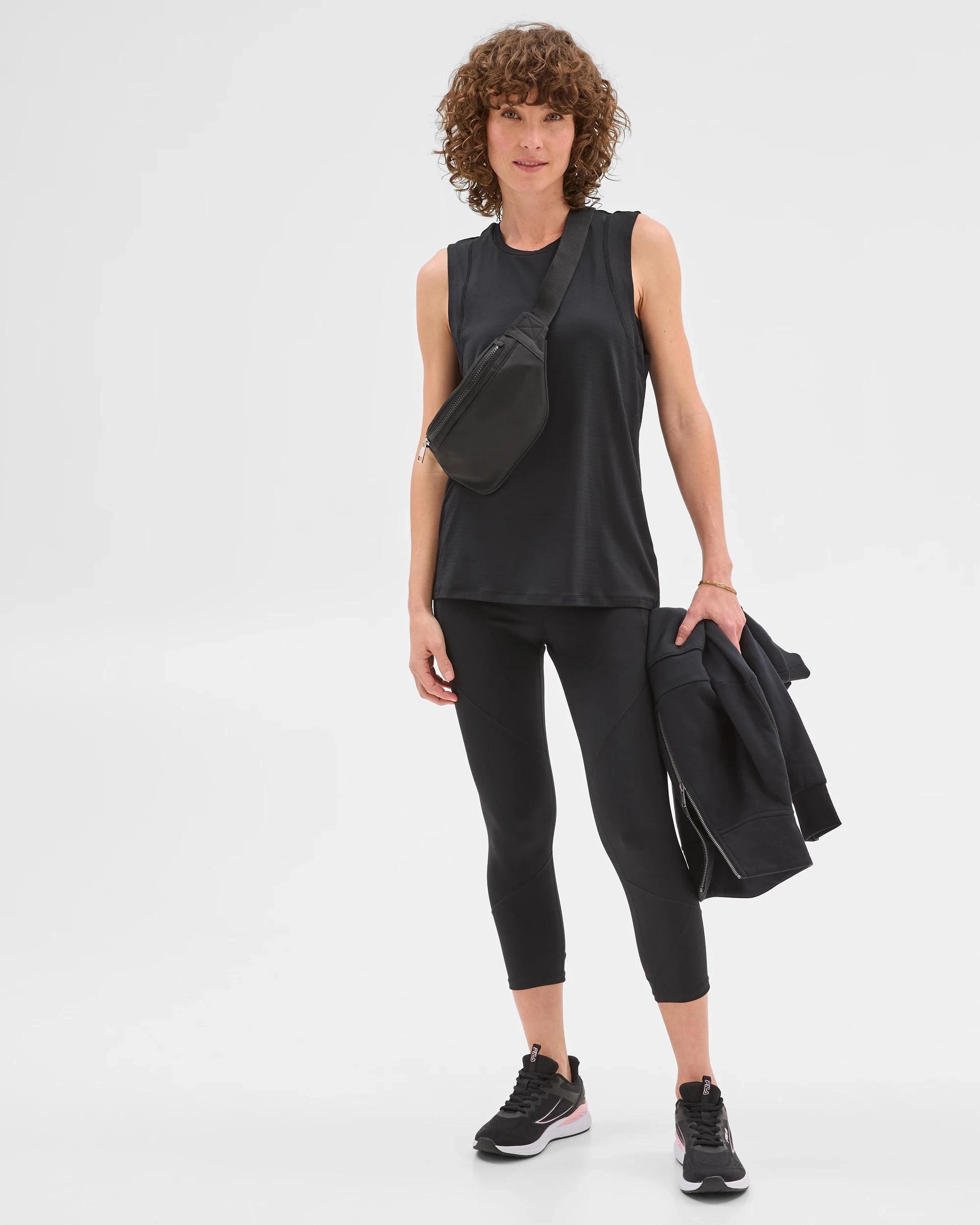 1 Target Active Infinity Sculpt High Rise 3/4 Length Tights BLACK, 1 of 7