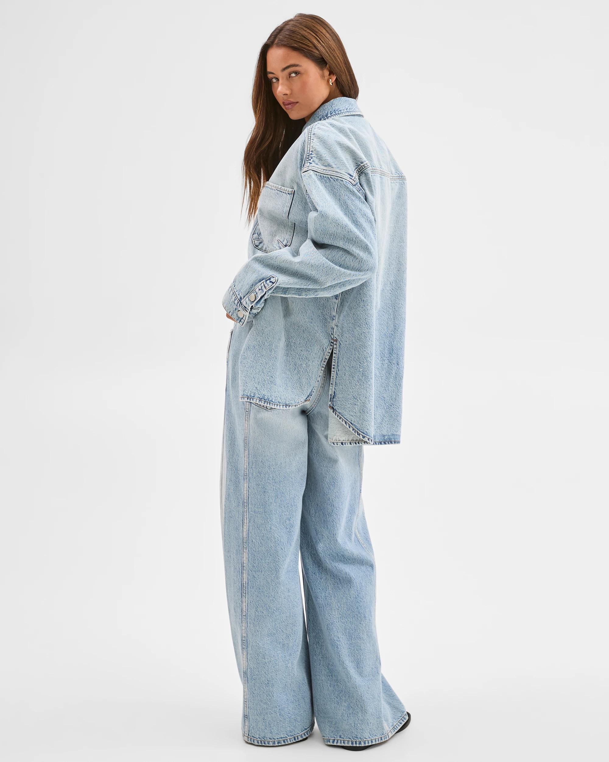 7 Lily Loves Denim Oversized Shirt SALTY BLUE, 7 of 10