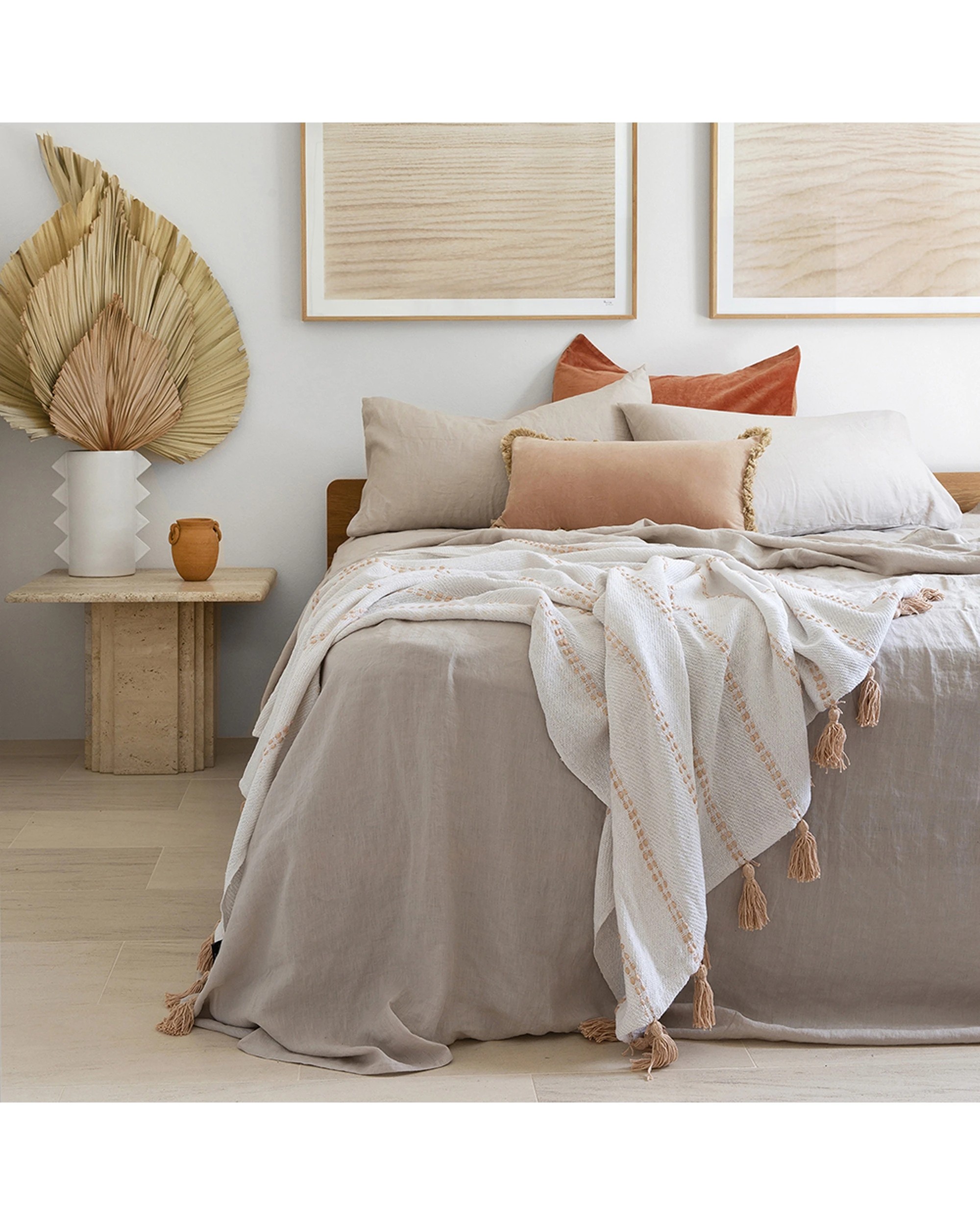 5 Bambury Linen Quilt Cover Set Pebble Soft Touch Woven - Natural, 5 of 5