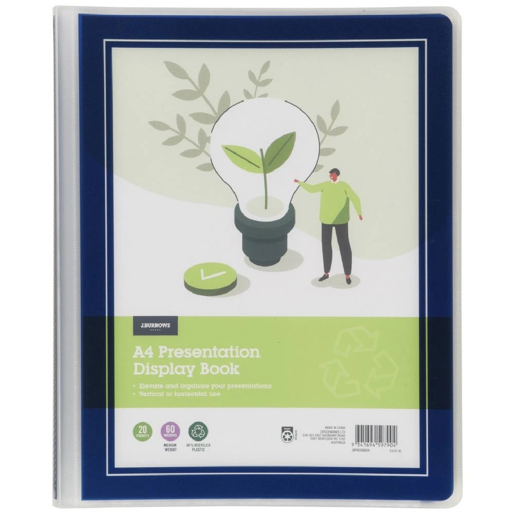 1 J.Burrows Presentation Display Book A4 Blue, 1 of 4