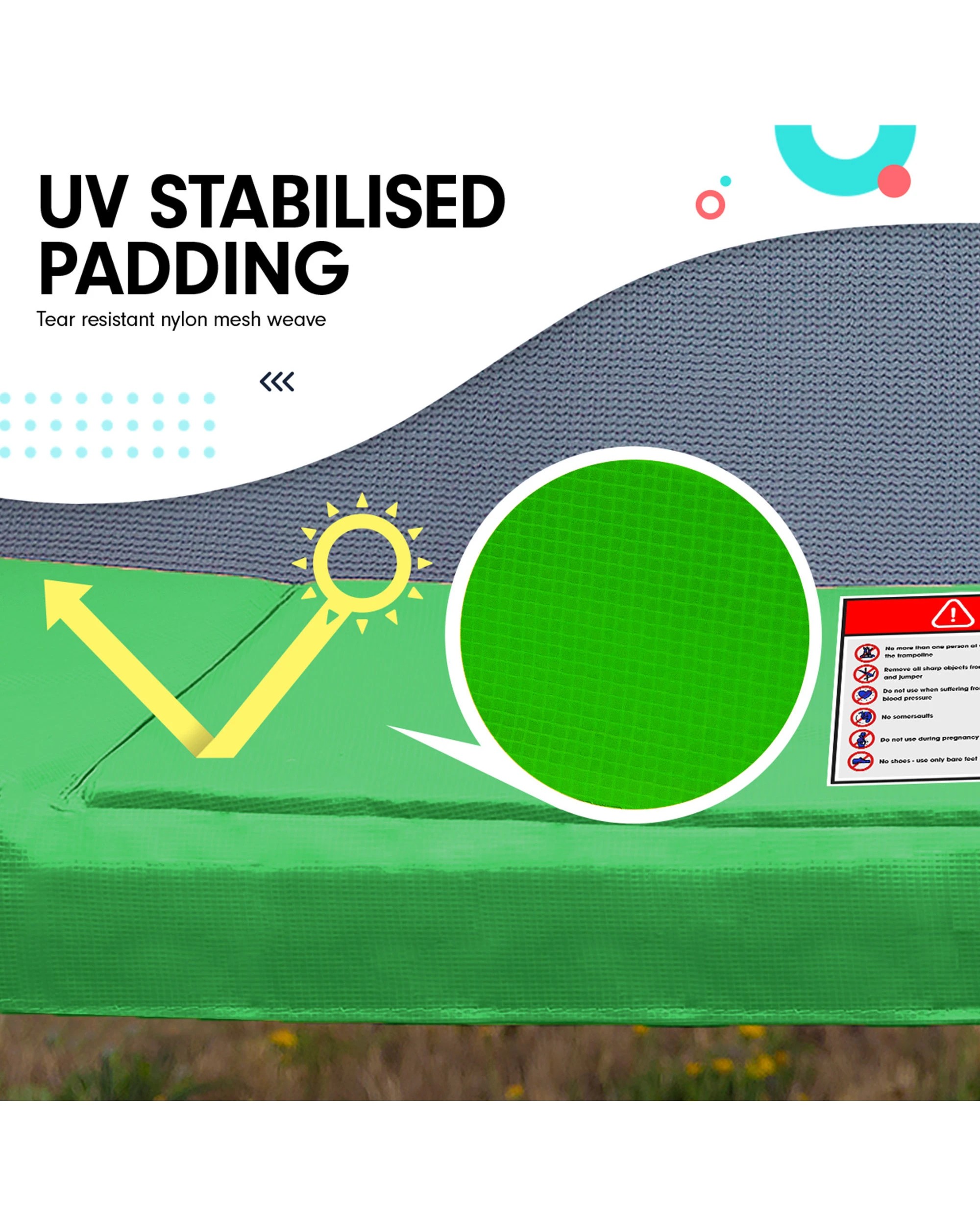 4 Kahuna 8 ft x 11 ft Rectangular Trampoline Rainbow Outdoor, 4 of 10