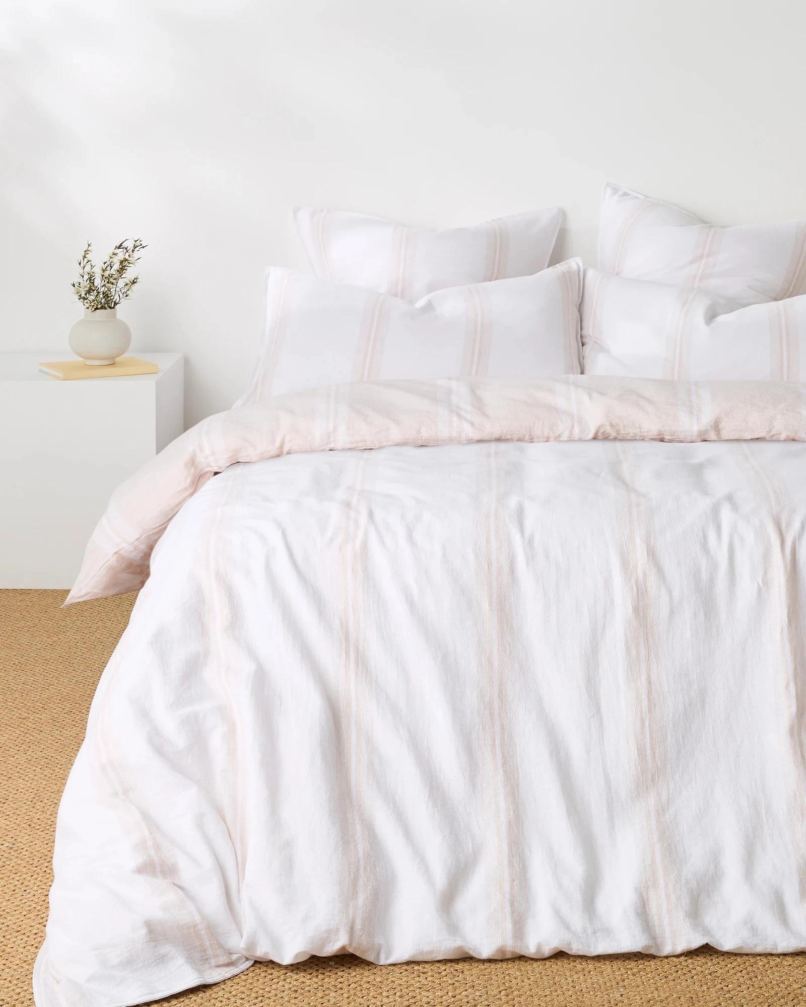 2 Target Rowie Stripe Linen/Cotton Quilt Cover Set - King Bed - Natural, 2 of 6