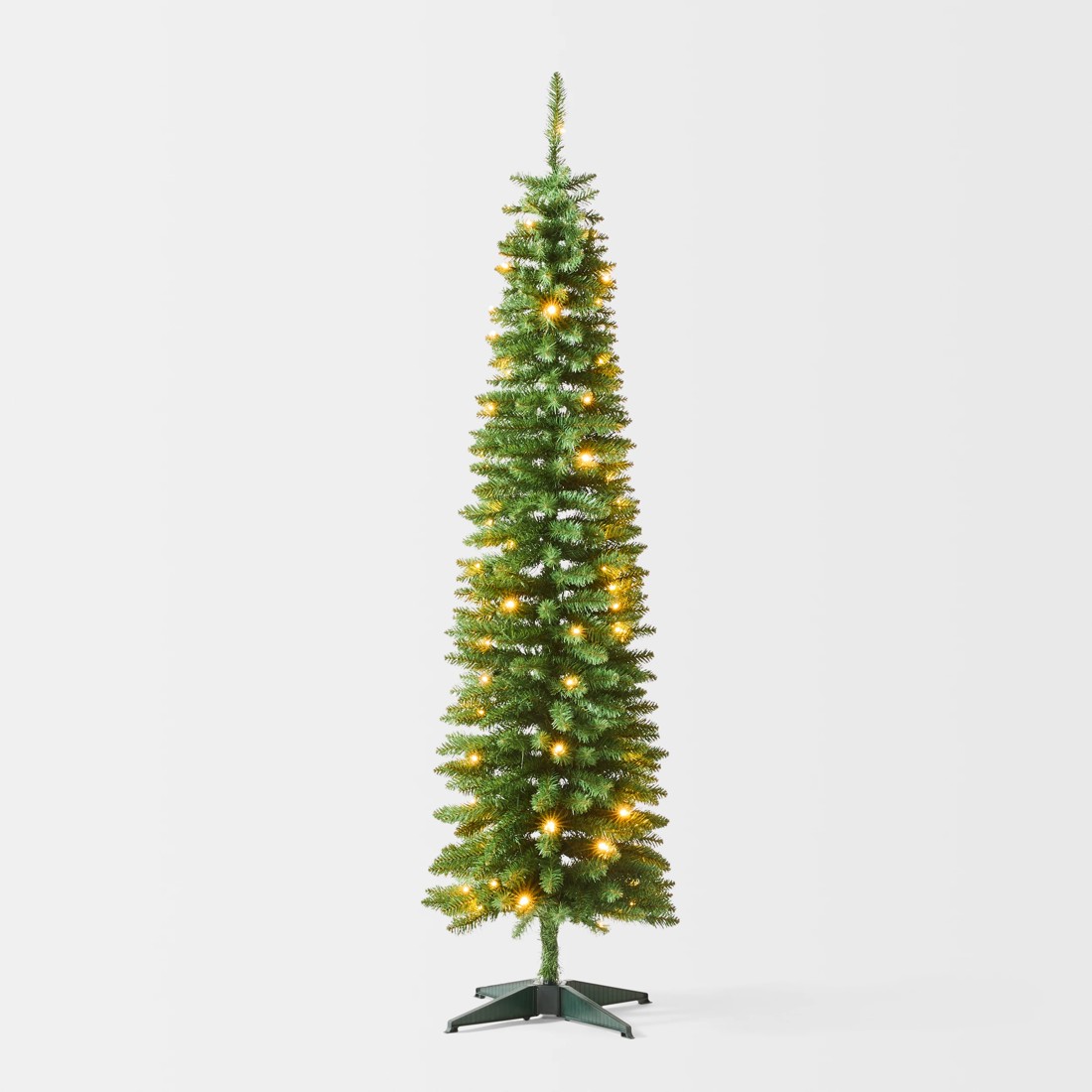 1 1.82m (6ft) Green Slim Prelit Christmas Tree, 1 of 8