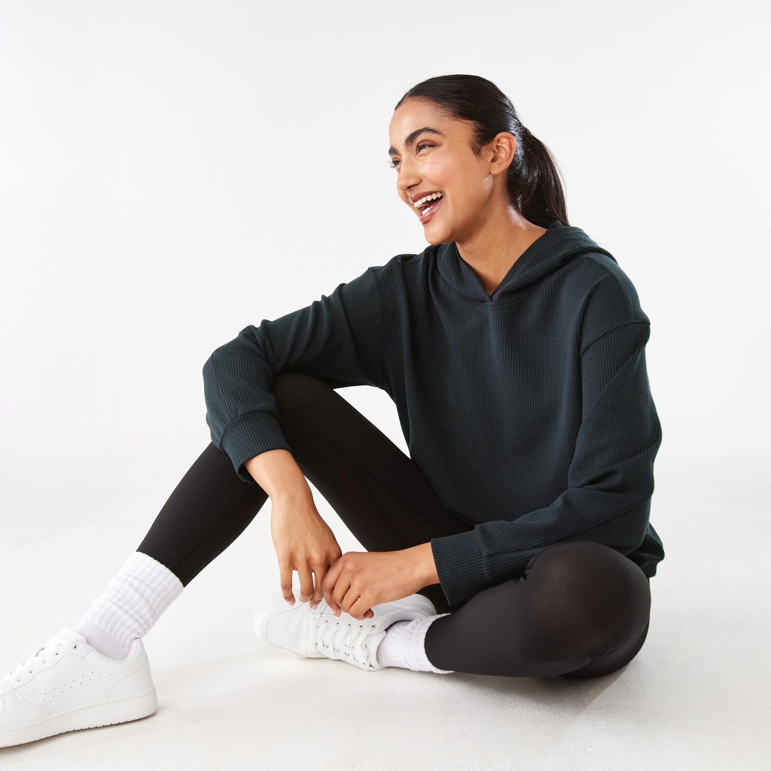 9 Active Womens Rib Leggings BLACK, 9 of 9