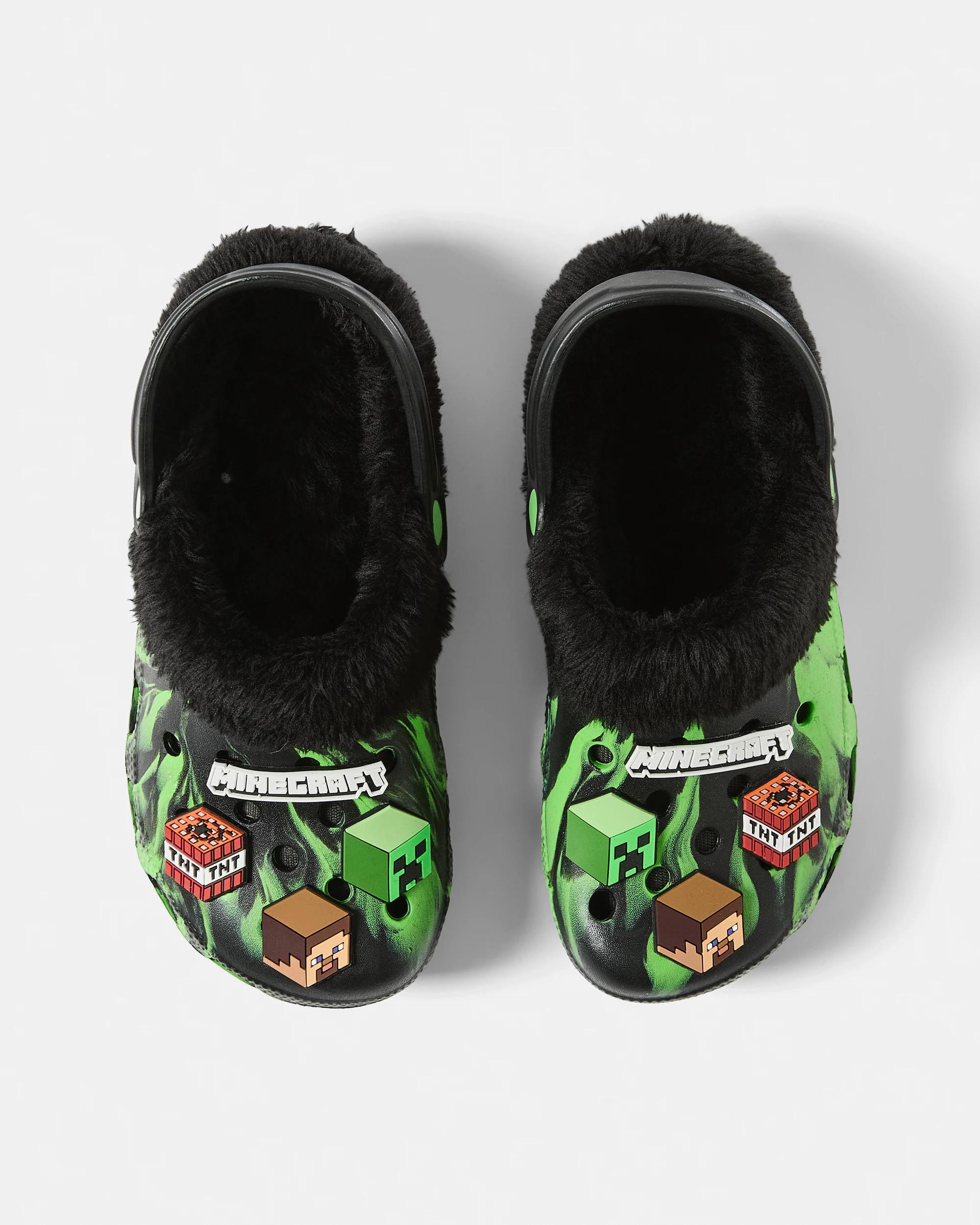 2 Senior Minecraft License Faux Fur Clogs Minecraft, 2 of 3