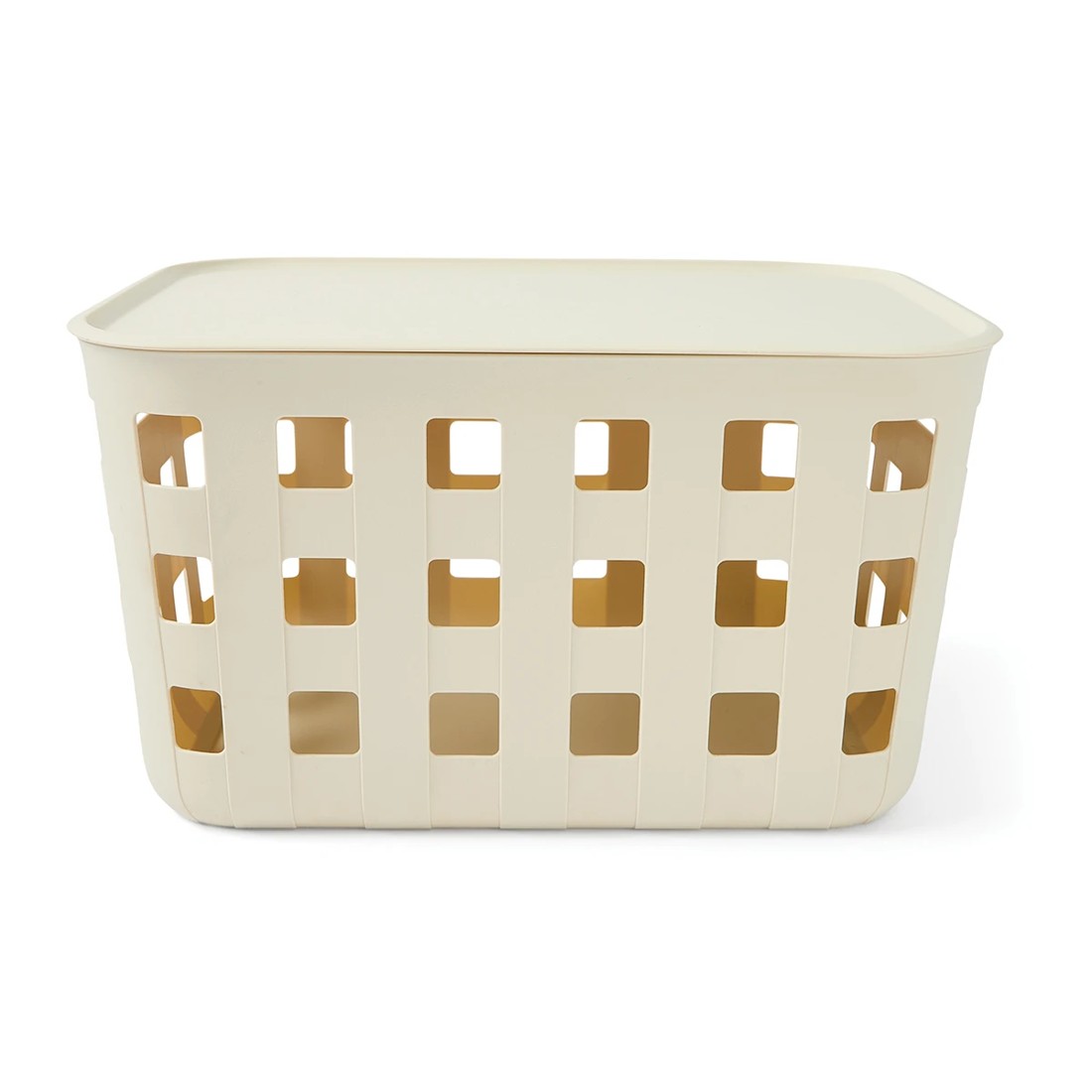 4 18L Rectangle Trellis Basket with Lid - Beige, 4 of 10