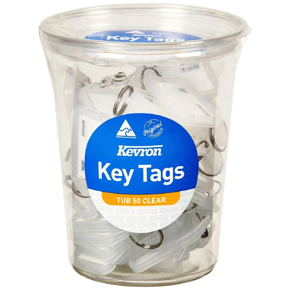 1 Kevron ID5 Key Tags Clear 50 Pack, 1 of 1