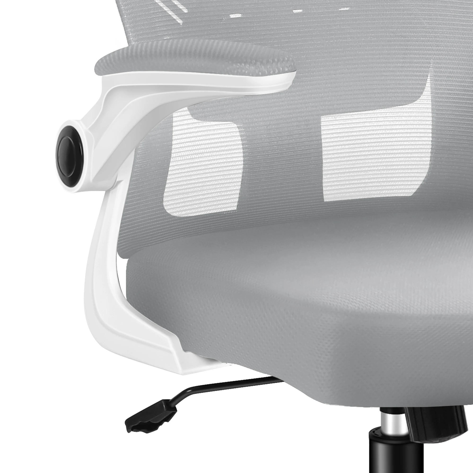 9 Alfordson Mesh Office Chair Executive Tilt Fabric Seat Computer Racing Work Seat - White Grey, 9 of 10