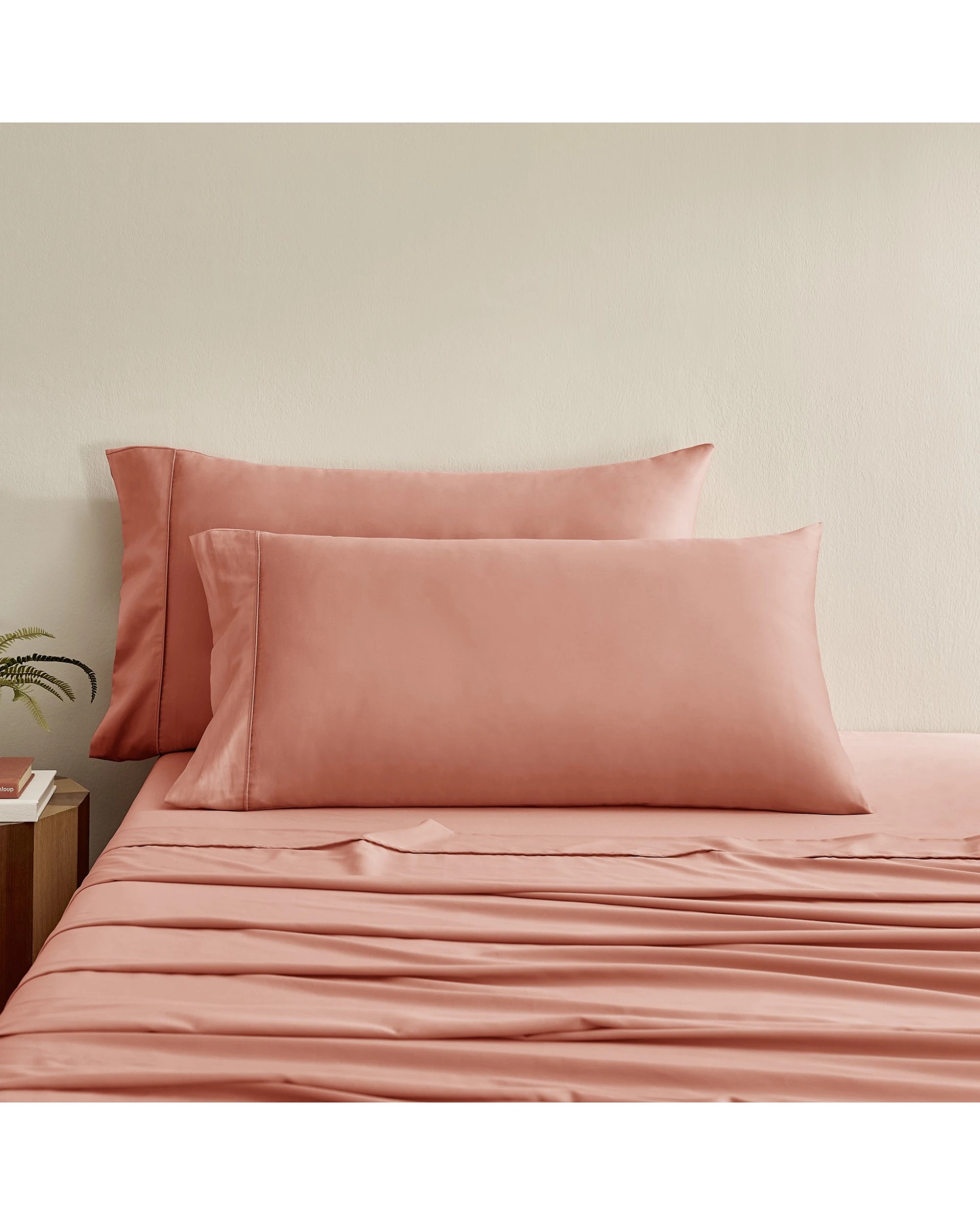 1 Serene 400TC Bamboo Cotton Sateen King Pillowcase Twin Pack - Clay, 1 of 1