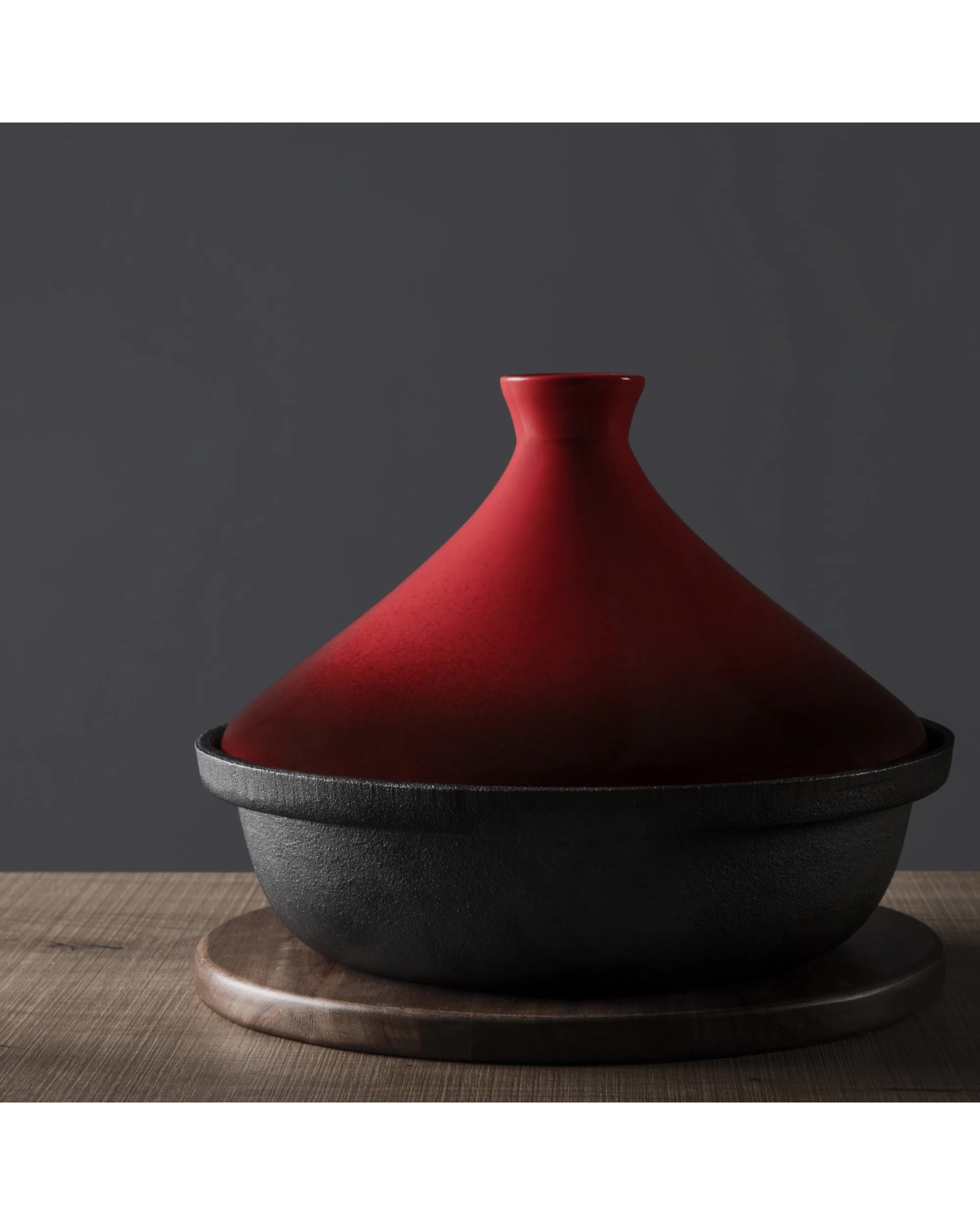2 Gourmet Kitchen Signature Cast Iron Tagine with Ceramic Lid 25cm - Red, 2 of 5