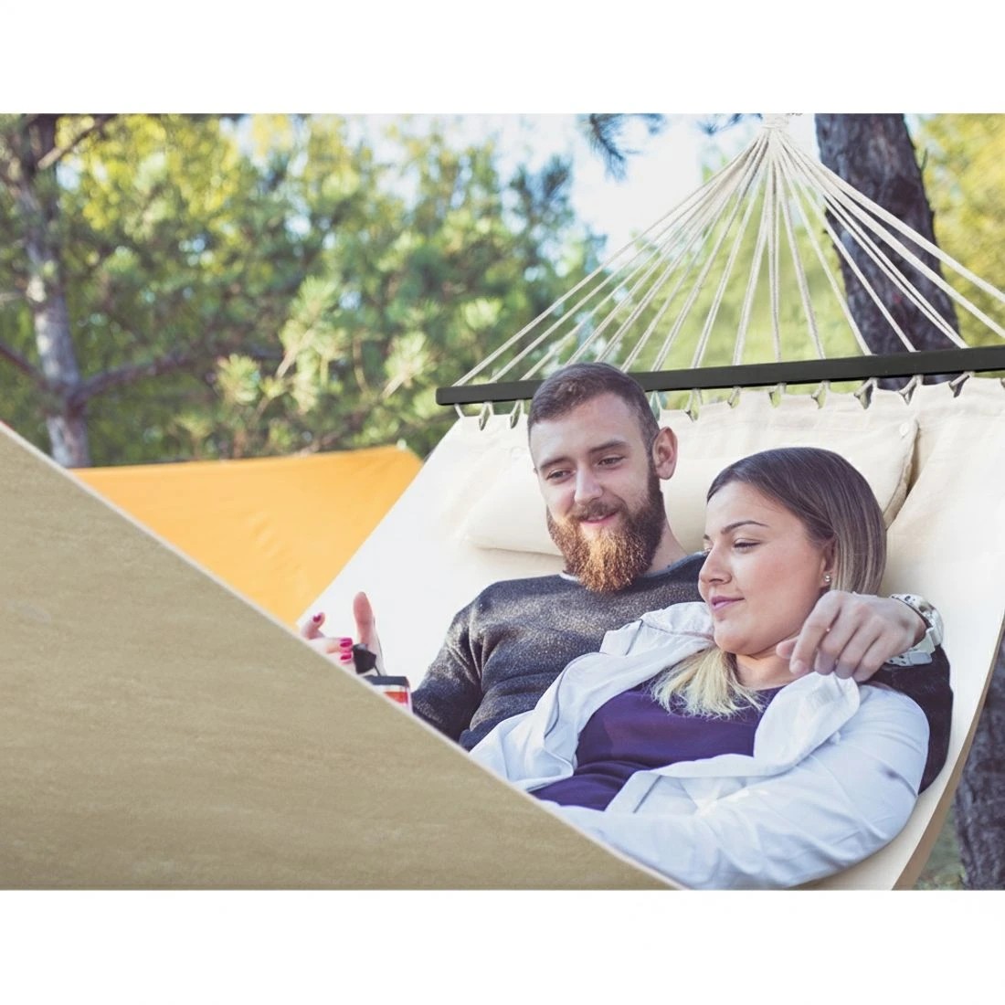 4 Gardeon Hammock Bed Outdoor Camping Portable Hanging Chair 2 Person Piillow - Beige, 4 of 7