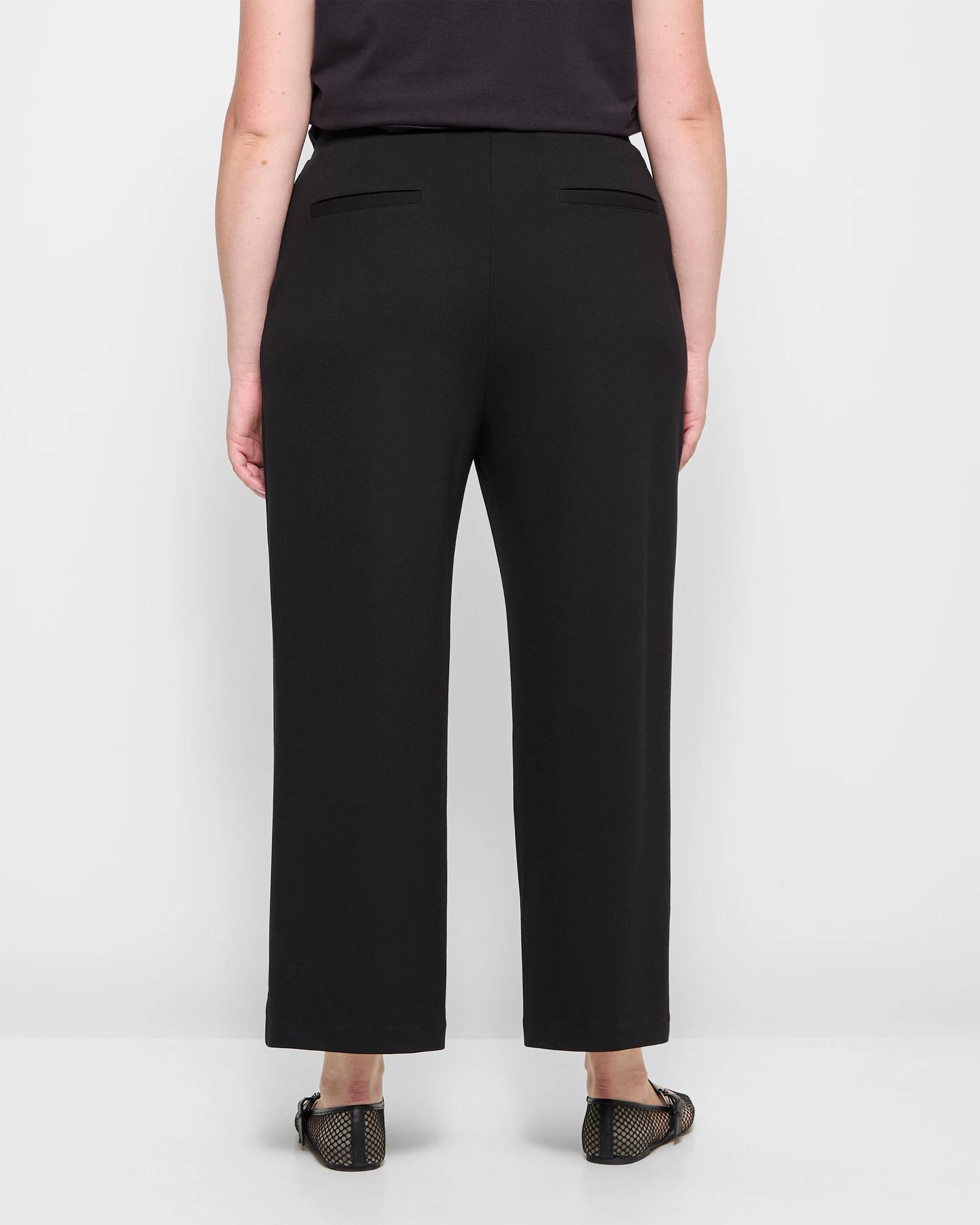 3 Target Curve Plus Size Crop Length Wide Leg Ponte Pants BLACK, 3 of 5
