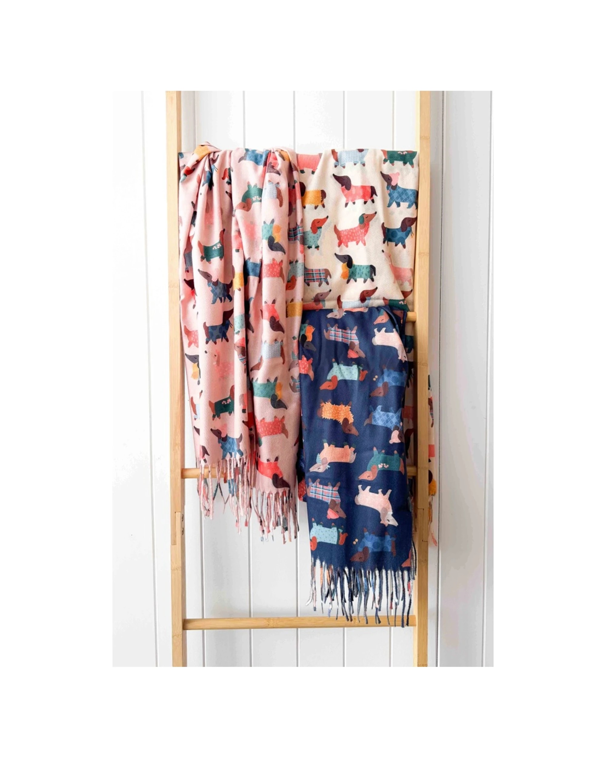 2 Urban Products Dashy Dog Scarf Soft Lightweight Colourful Design 180cm - Blue, 2 of 2