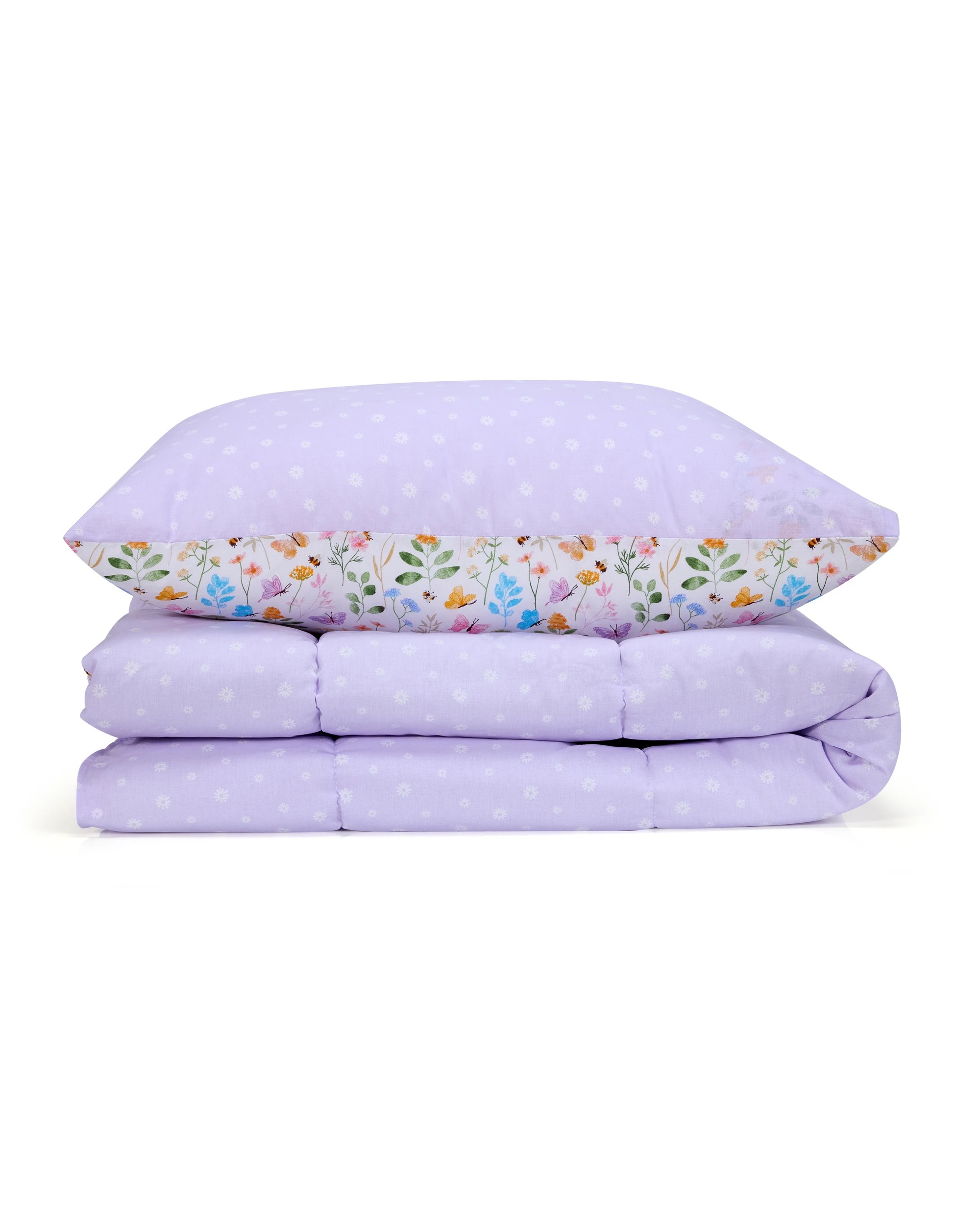 3 Reversible Cotton Cover Cot Comforter Set - Butterfly, 3 of 6