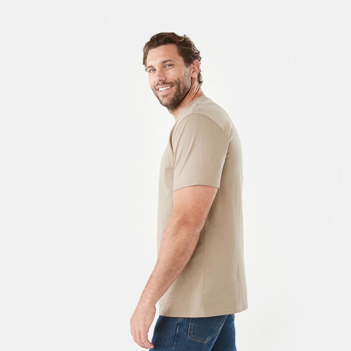2 Australian Cotton Crew Neck T-shirt WARM SAND, 2 of 5