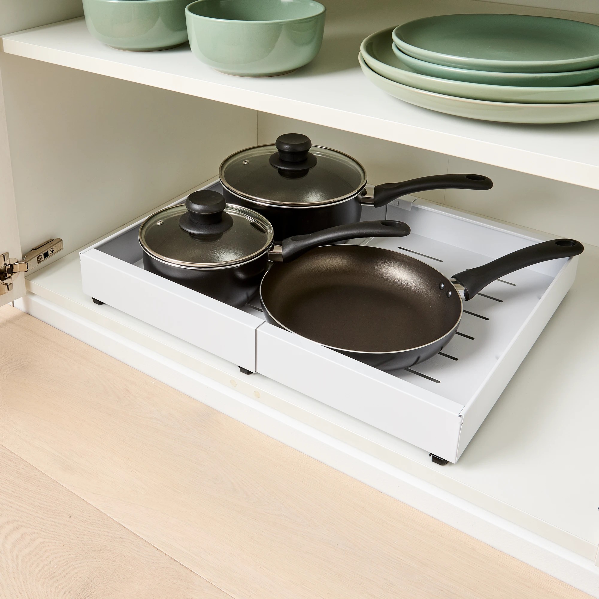 2 Expandable White Pull-Out Cabinet Drawer, 2 of 10