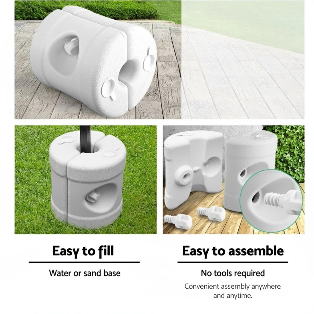 6 Instahut Gazebo Pop Up 3x4.5m w/Base Podx4 Marquee Folding Outdoor Wedding Camping - White, 6 of 6