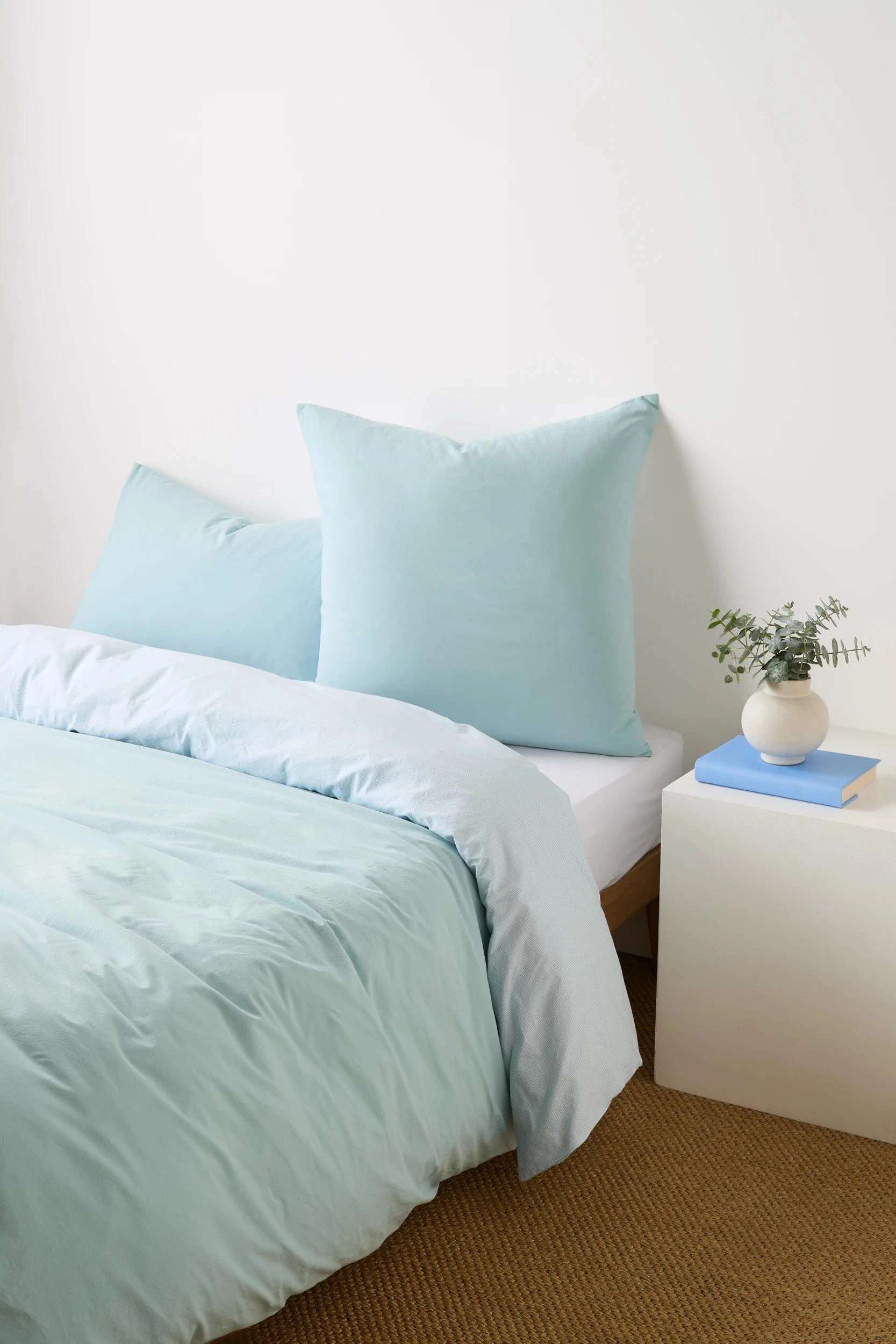 1 Arlo Cotton Stonewash European Pillowcase - Queen Bed - Blue, 1 of 2