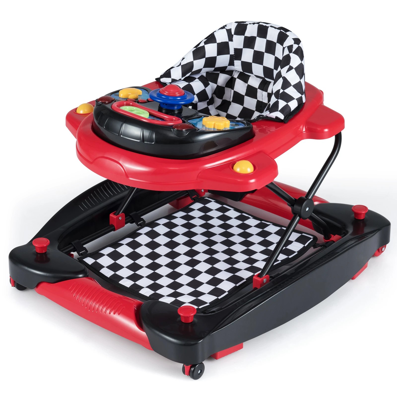 1 Costway 6 in 1 Walker & Rocker Adjustable Push Ride on Car - Red, 1 of 1