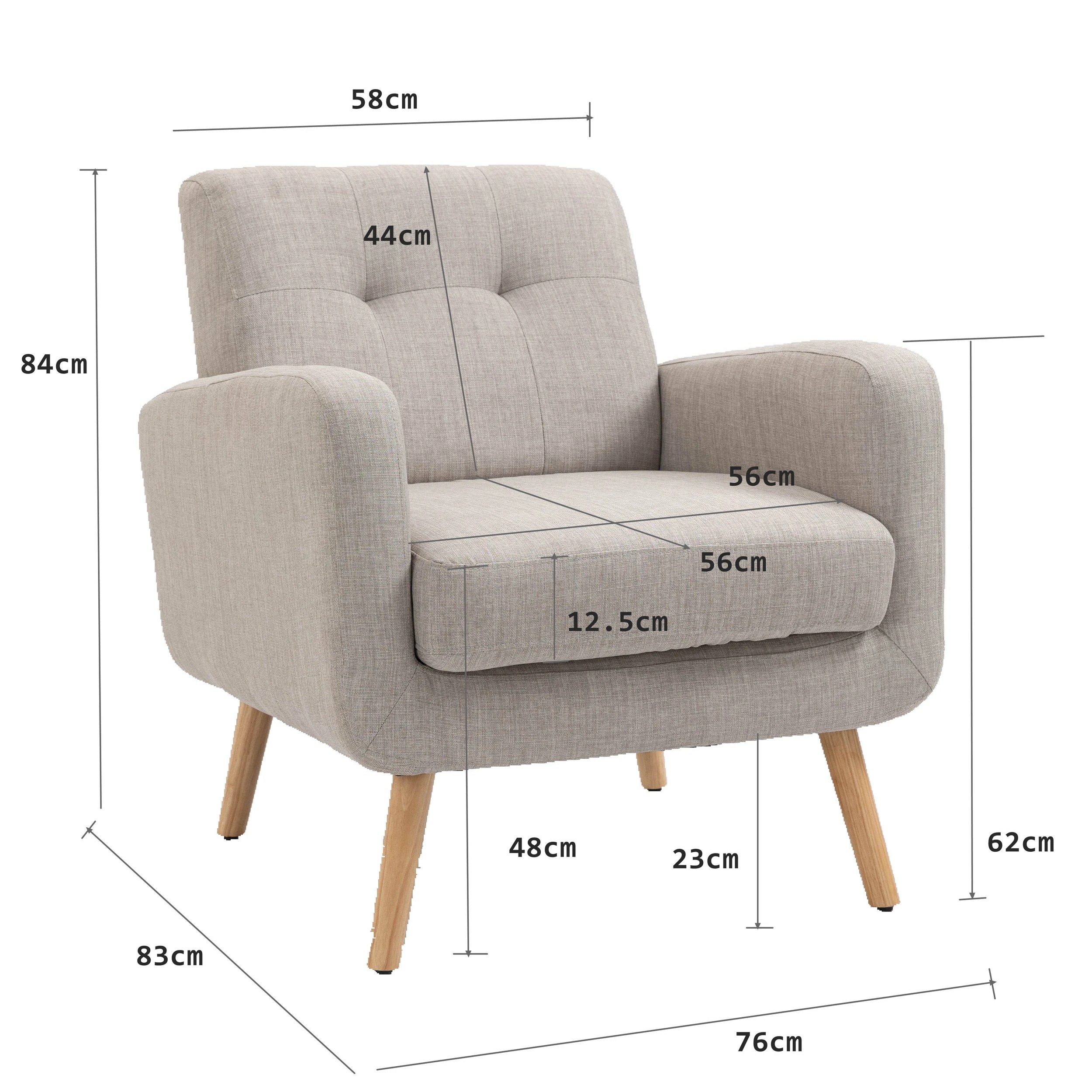 10 IHOMDEC Tub Armchair - Grey - Grey, 10 of 10