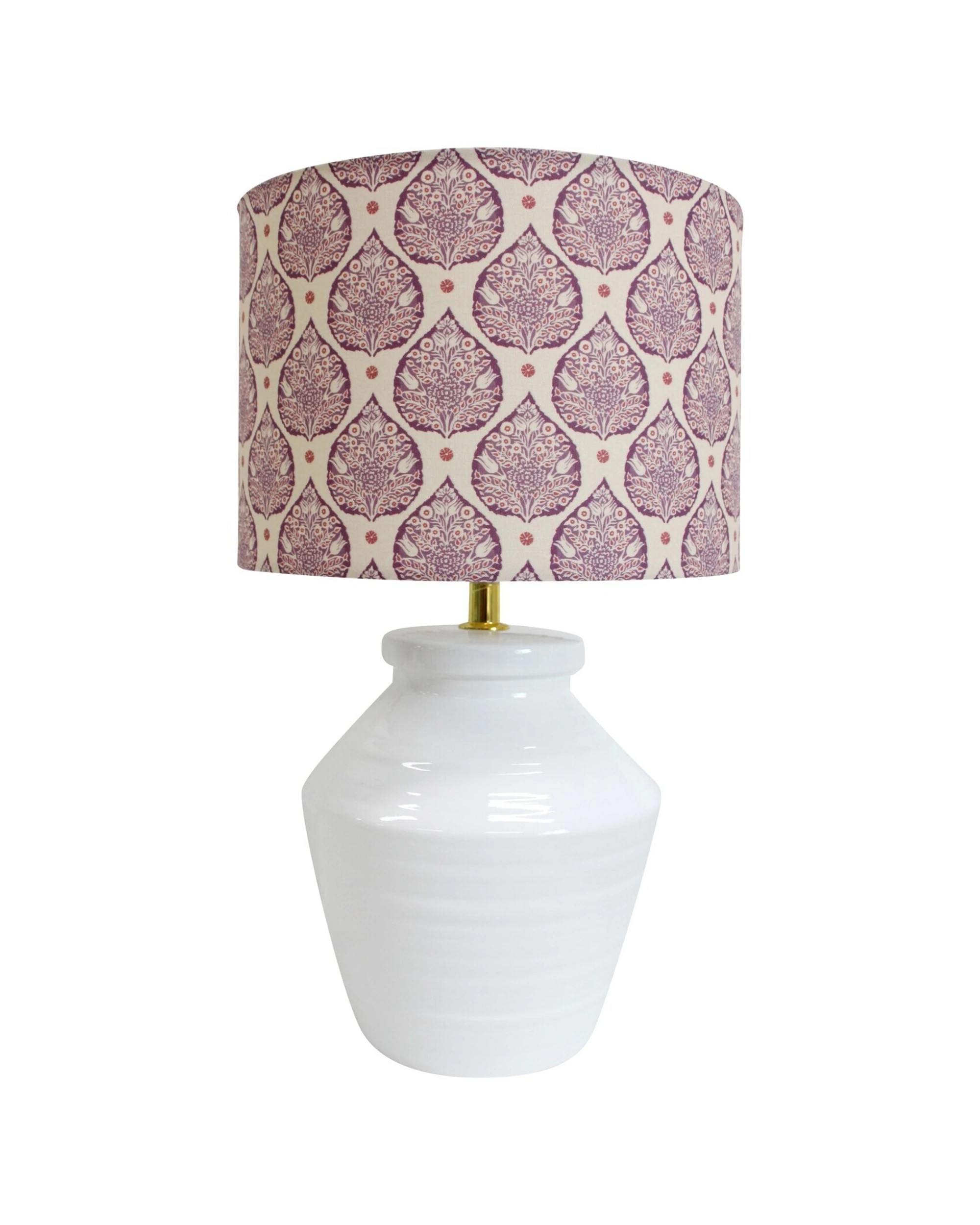 3 LVD Block Print Ceramic Linen Lamp Fantasy Tree Design - Multi, 3 of 3