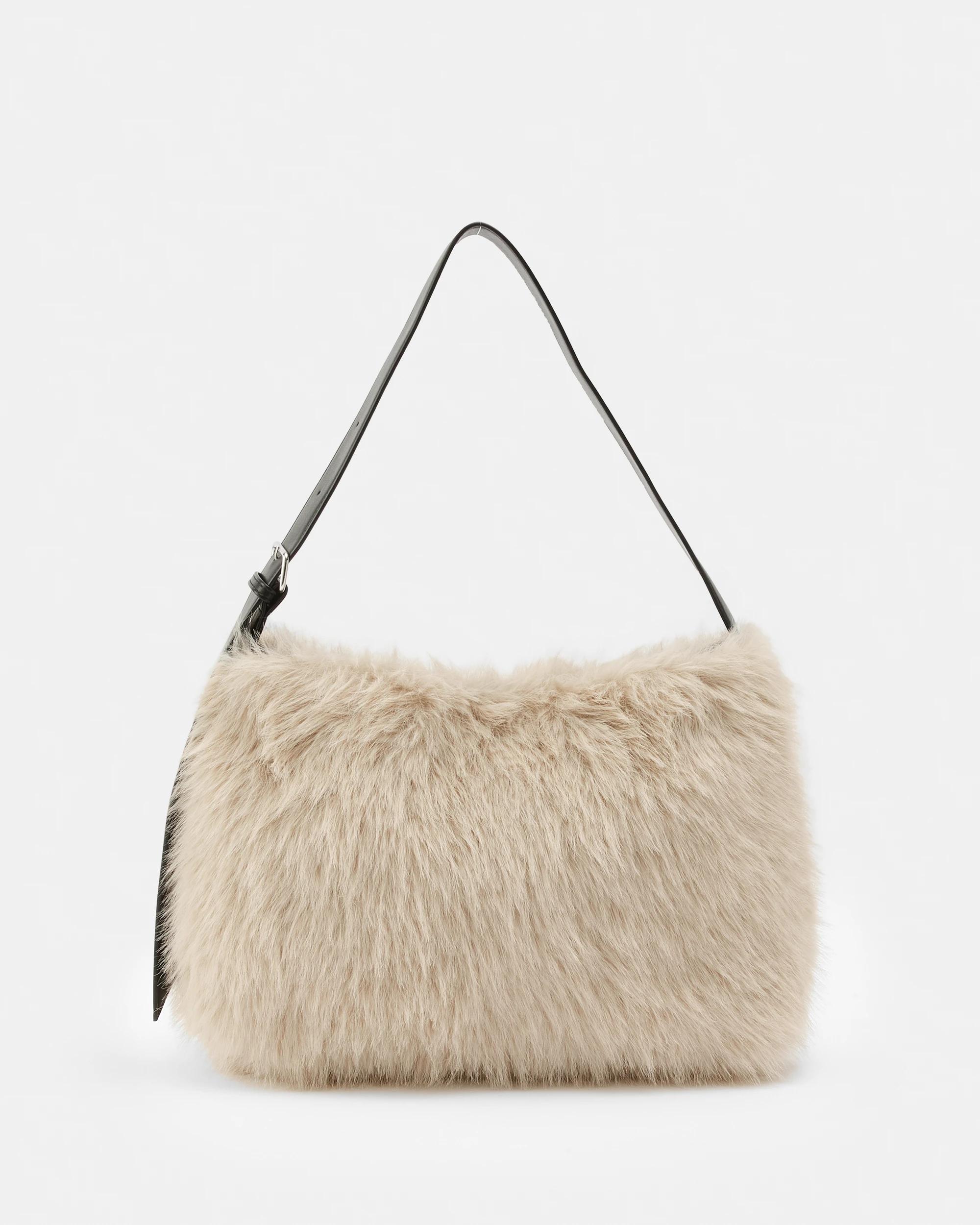 1 Faux Fur Tote Bag Cream, 1 of 7