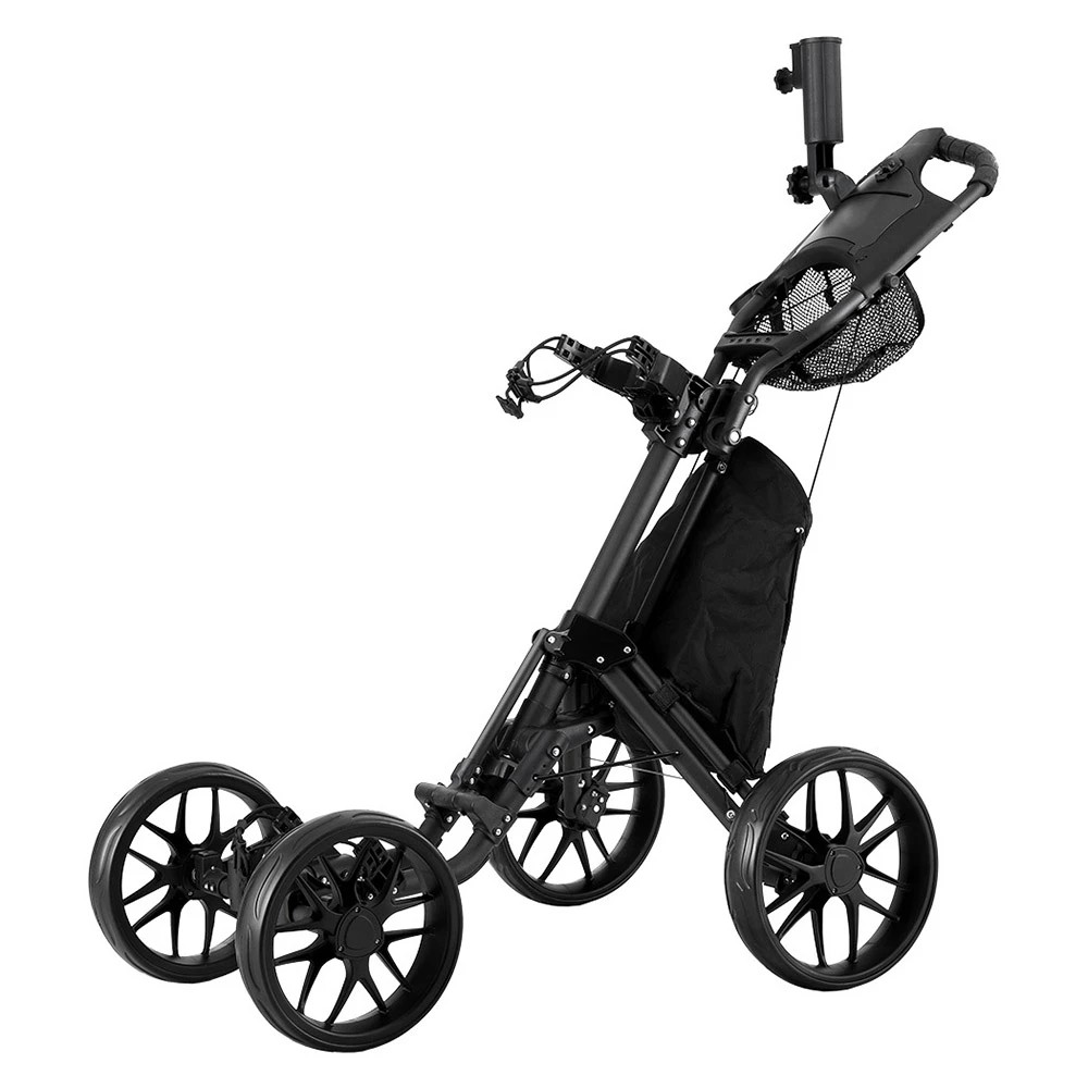1 Everfit Golf Buggy Foldable Trolley Golf Cart Wheels Umbrella Bottle Holder - Black, 1 of 6