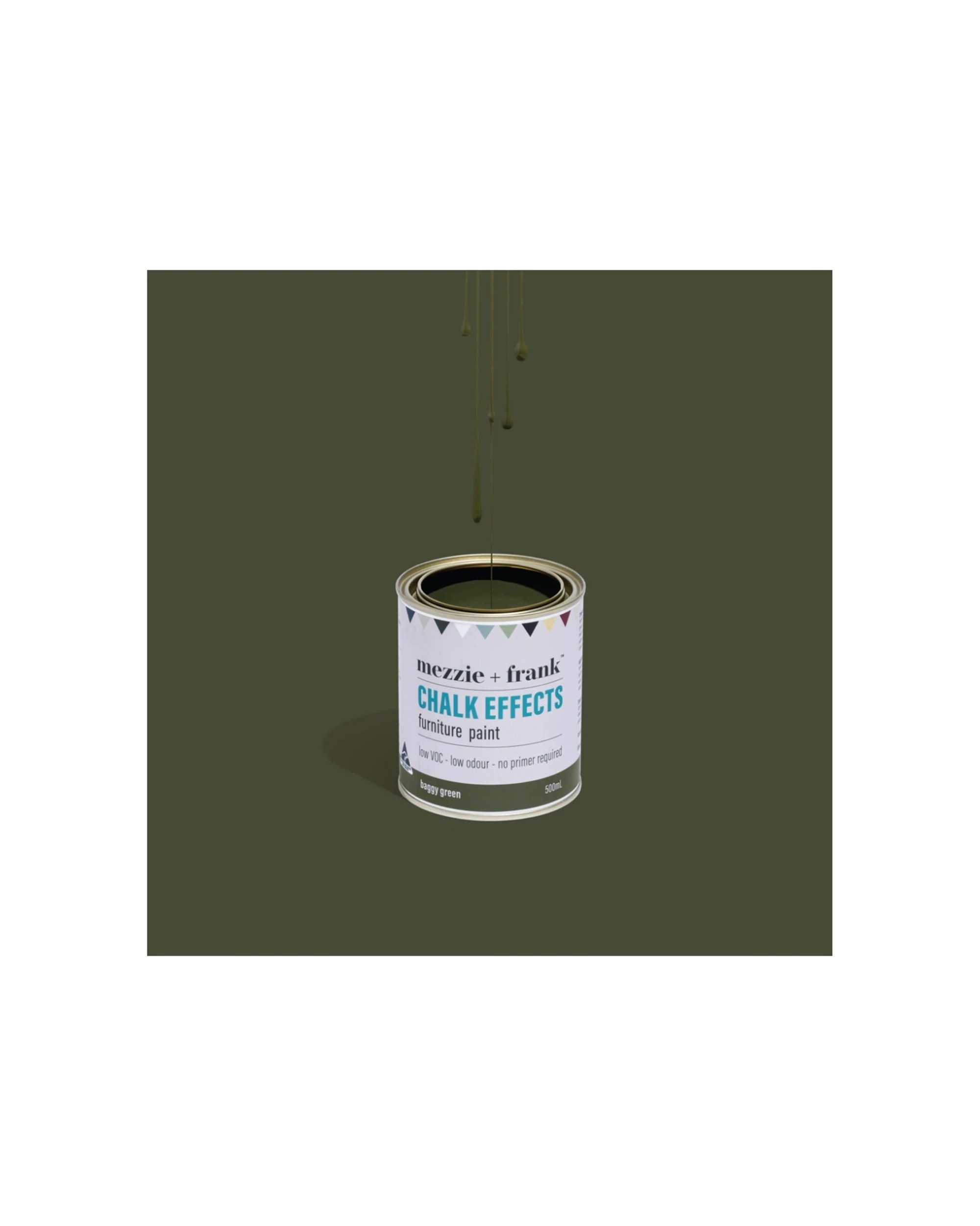 4 Mezzie+Frank Chalk Effect 0.5L Interior Water Based Furniture Paint Baggy Green - Green, 4 of 6