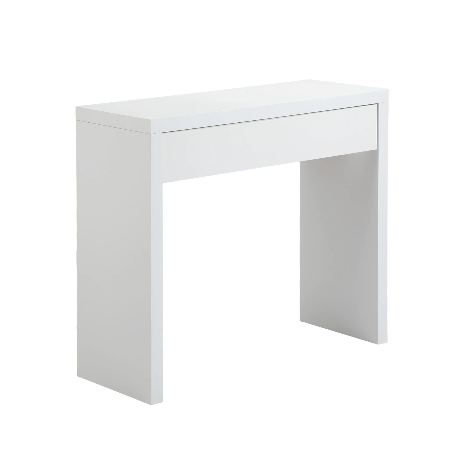 4 Oikiture Console Table Wood Sofa Table Hall Side Entry With Drawer
 - White, 4 of 10