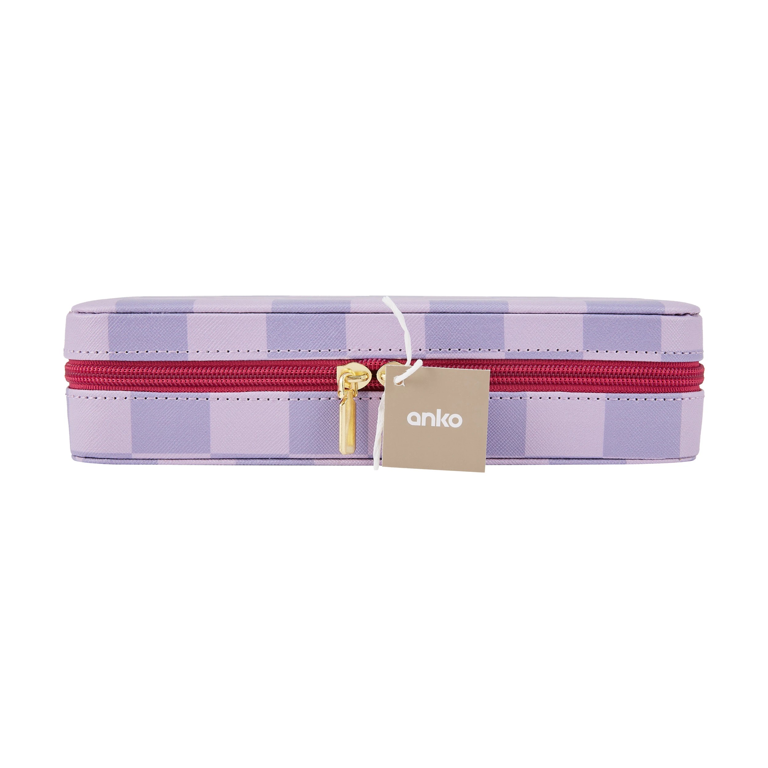 6 Lilac Check Jewellery Case, 6 of 6