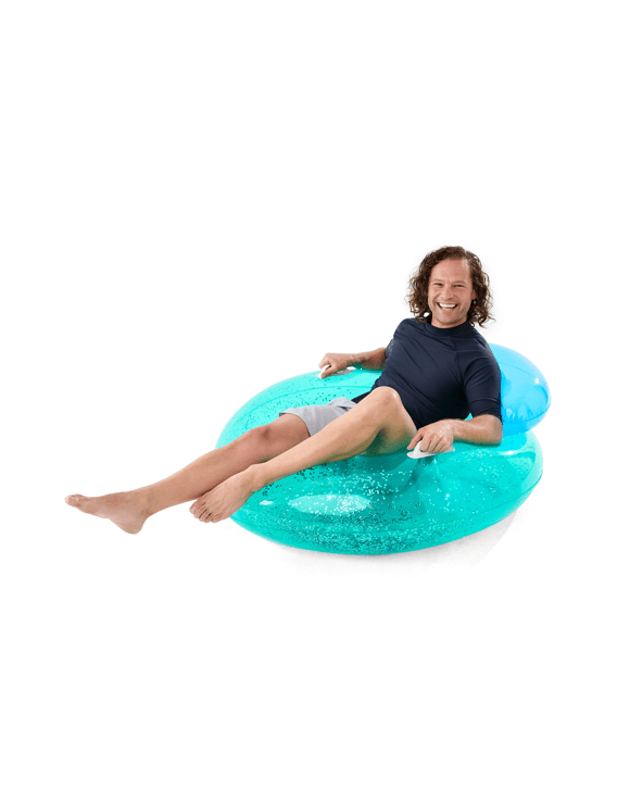 Inflatable Pillow Swim Ring with Glitter