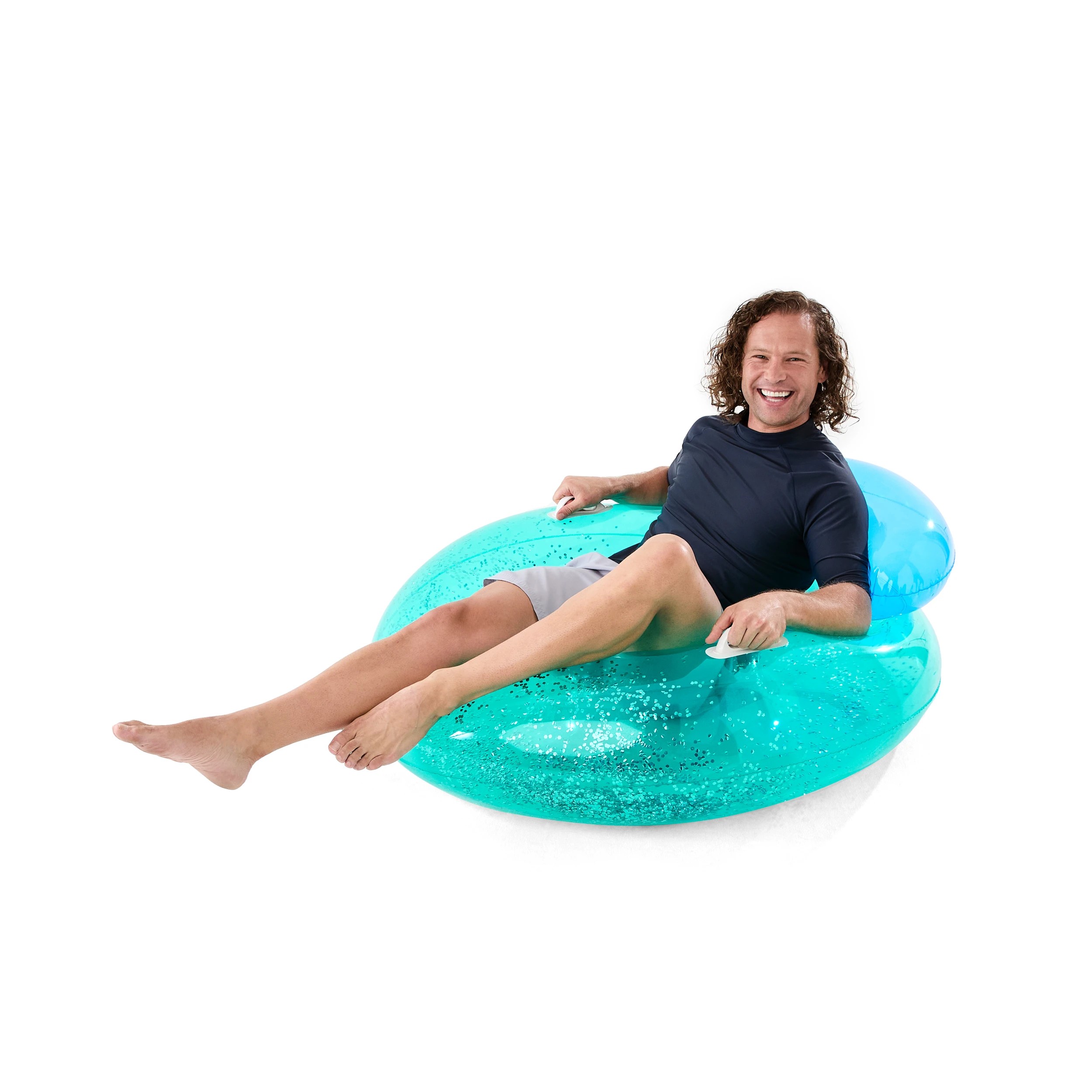 1 Inflatable Pillow Swim Ring with Glitter, 1 of 10