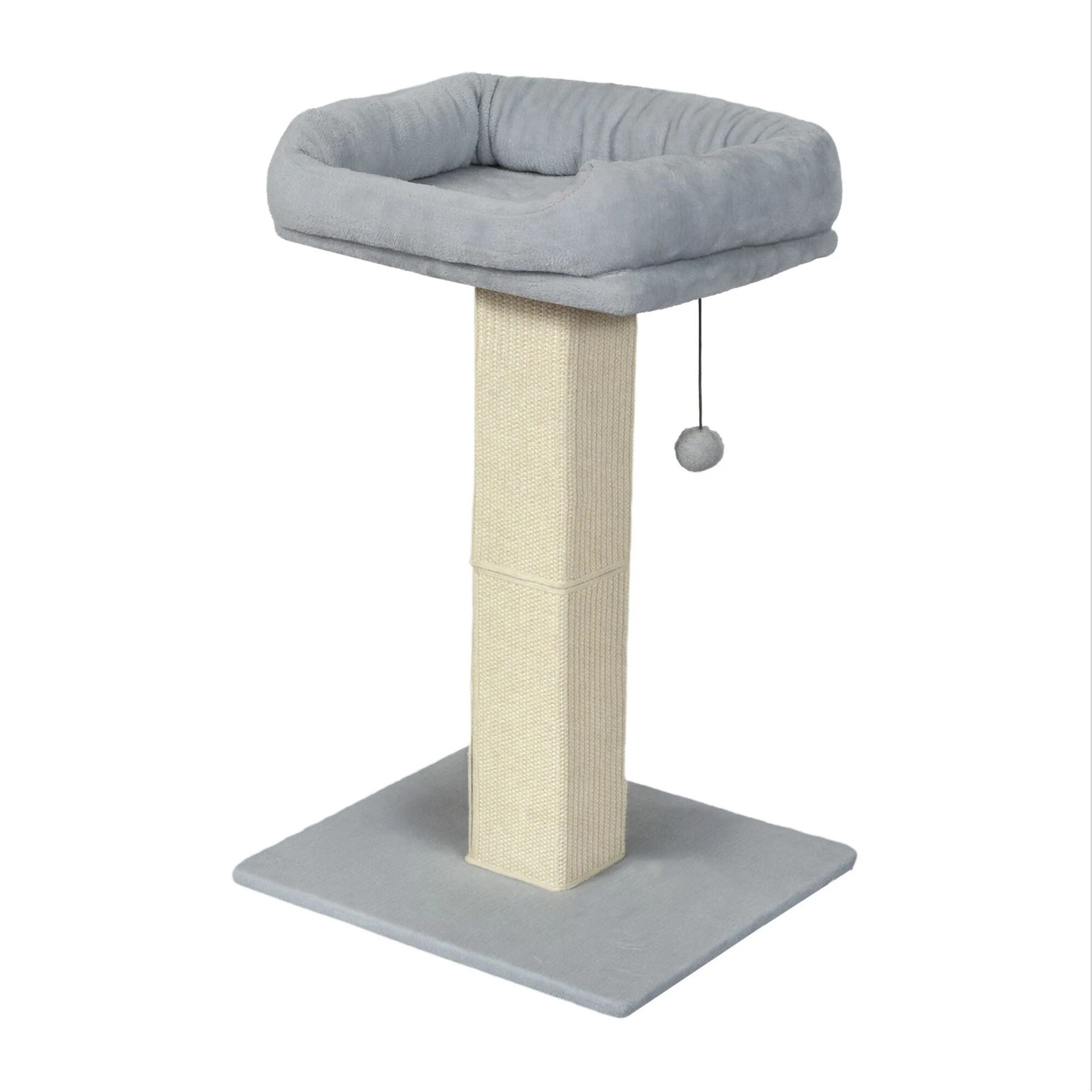 1 Pawz 2in1 Cat Scratching Post Pet Bed - Grey, 1 of 9