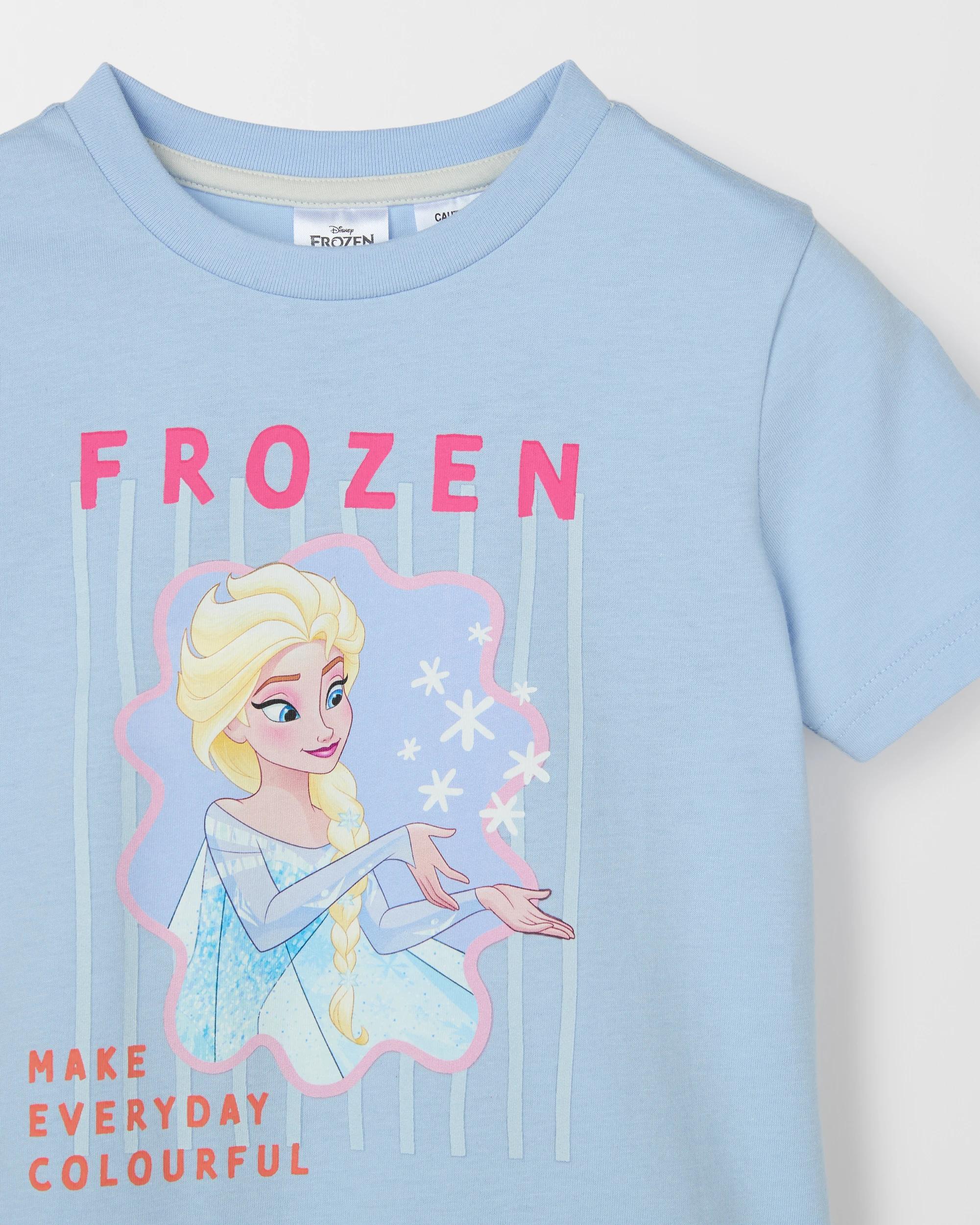 6 Disney Organic Cotton 2 Pack Younger Girls Pyjama Set FROZEN, 6 of 7