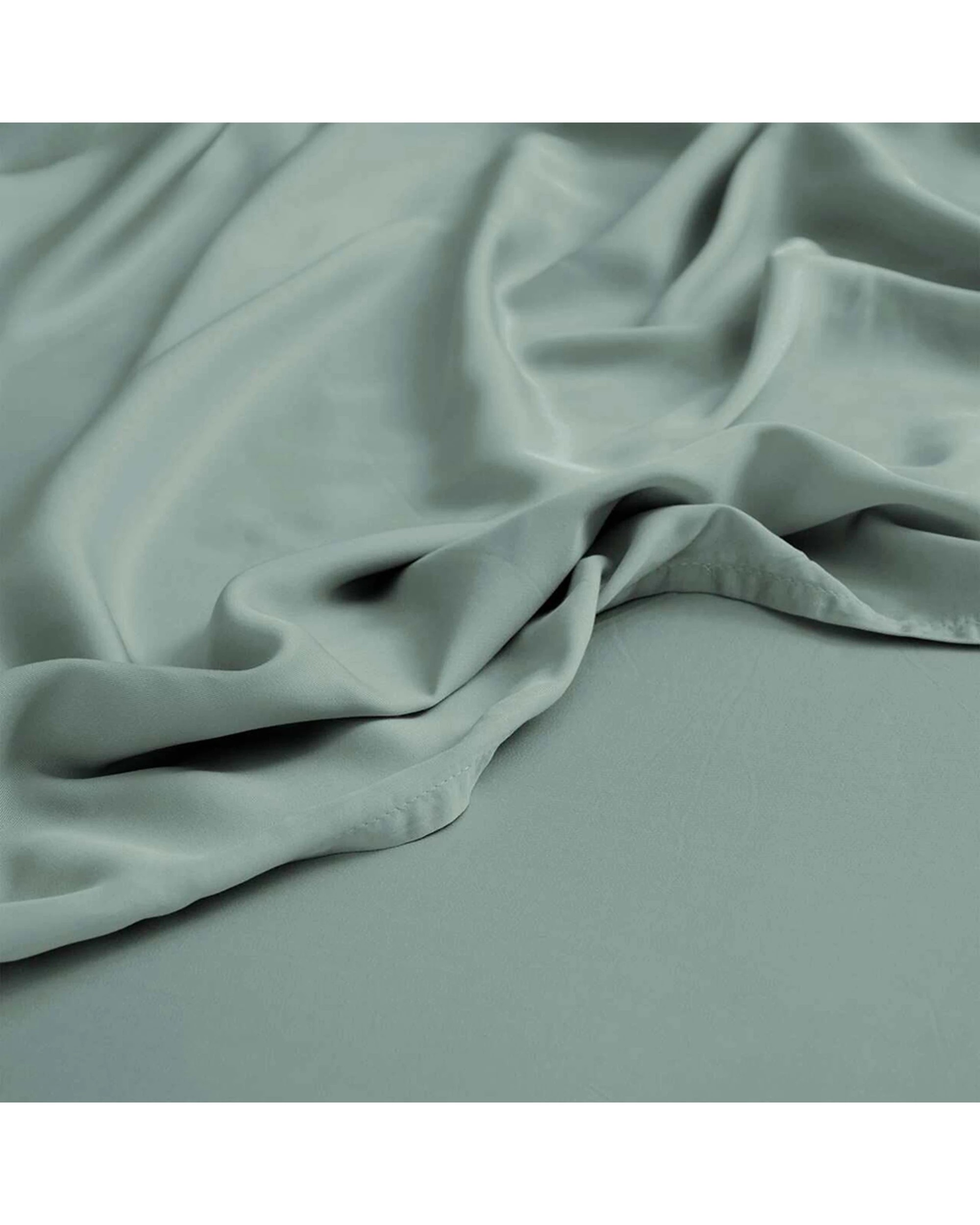 4 Canningvale Luxury Lustro Bamboo Viscose Bed Sheet Set Moss - Queen Bed - Green, 4 of 4