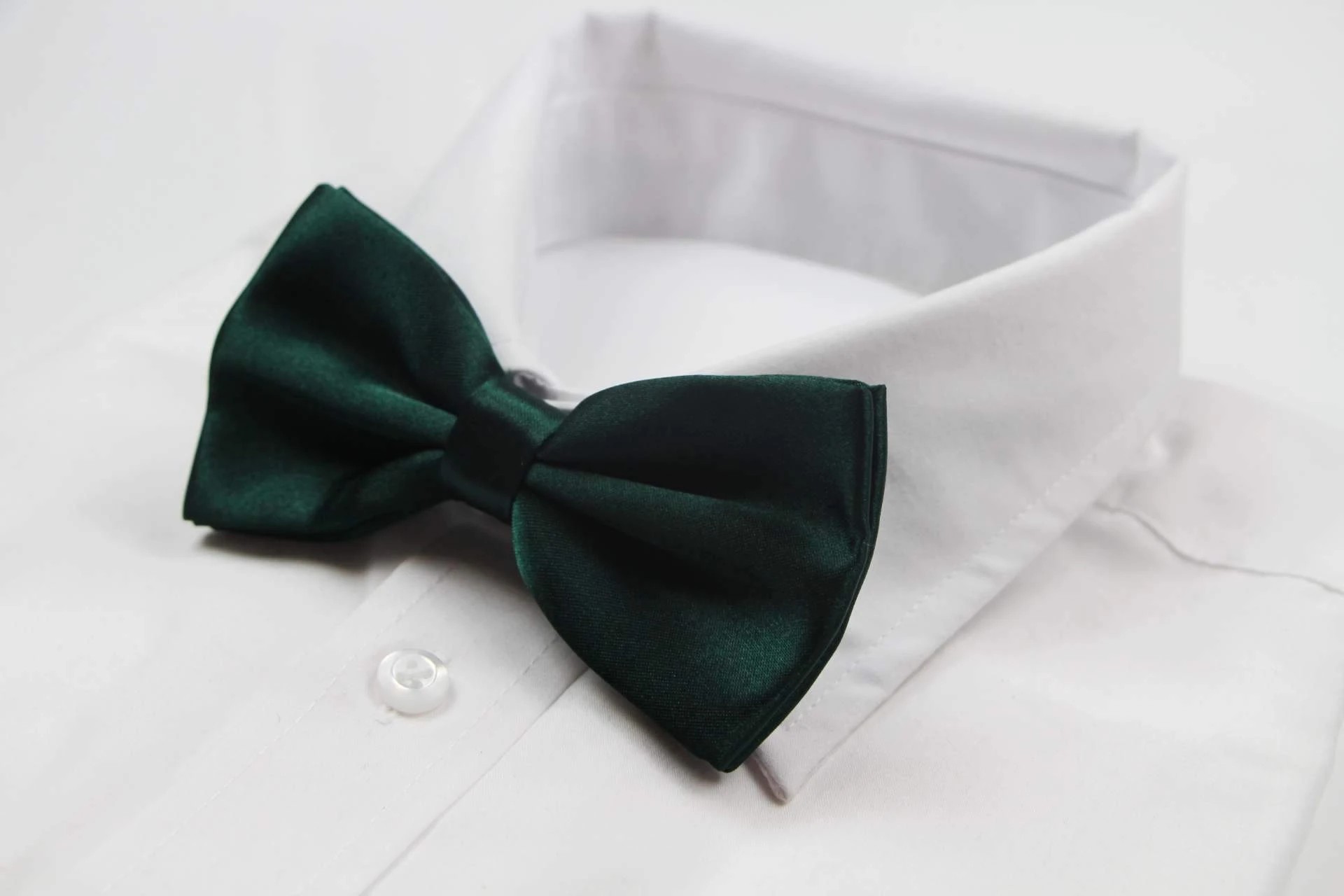 3 Zasel Mens Bottle Green Solid Plain Colour Bow Tie - Green, 3 of 5