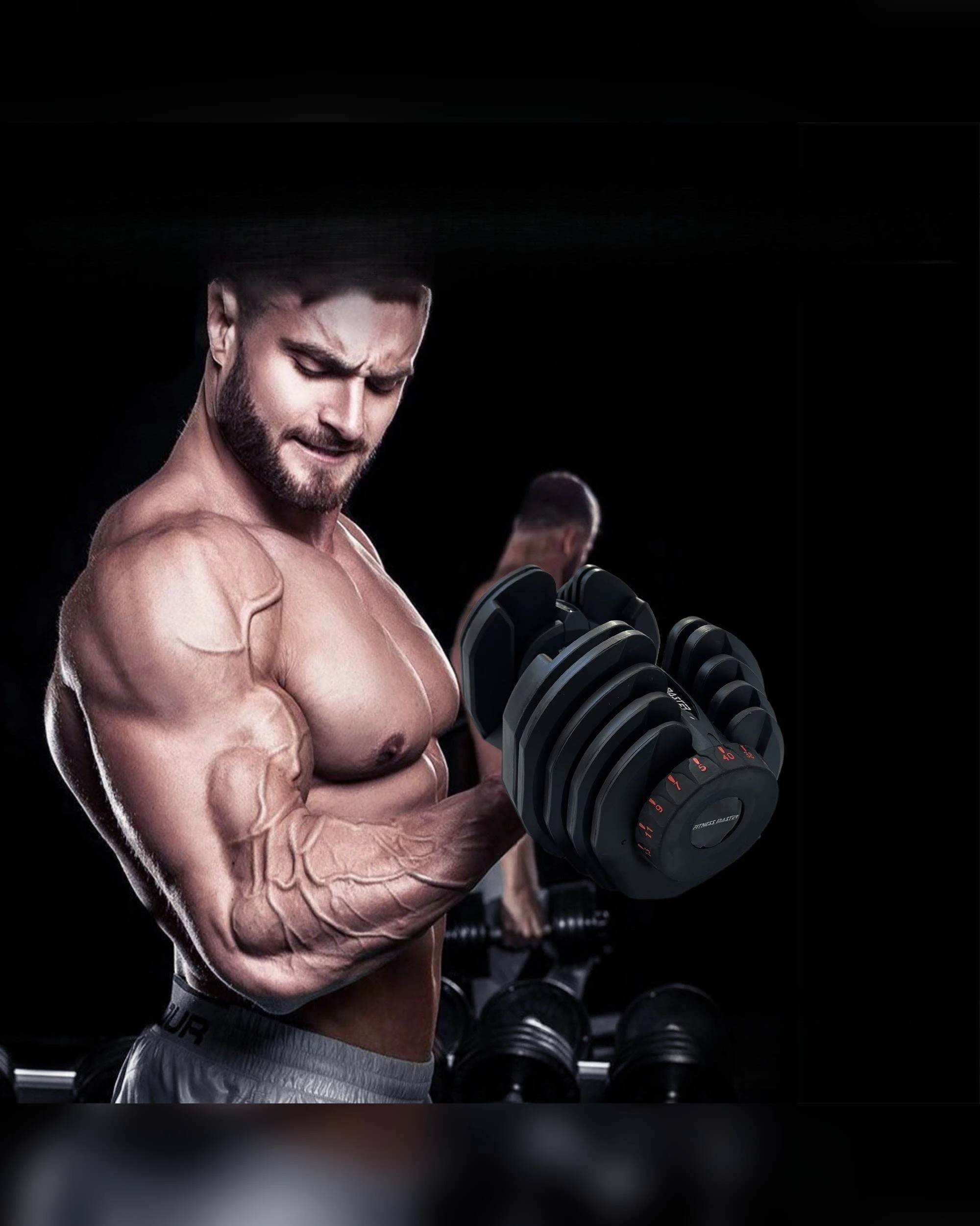3 Fitness Master 80kg Adjustable Dumbbell Set Home Gym Exercise Equipment Weight 17 Weights 2x 40kg, 3 of 10