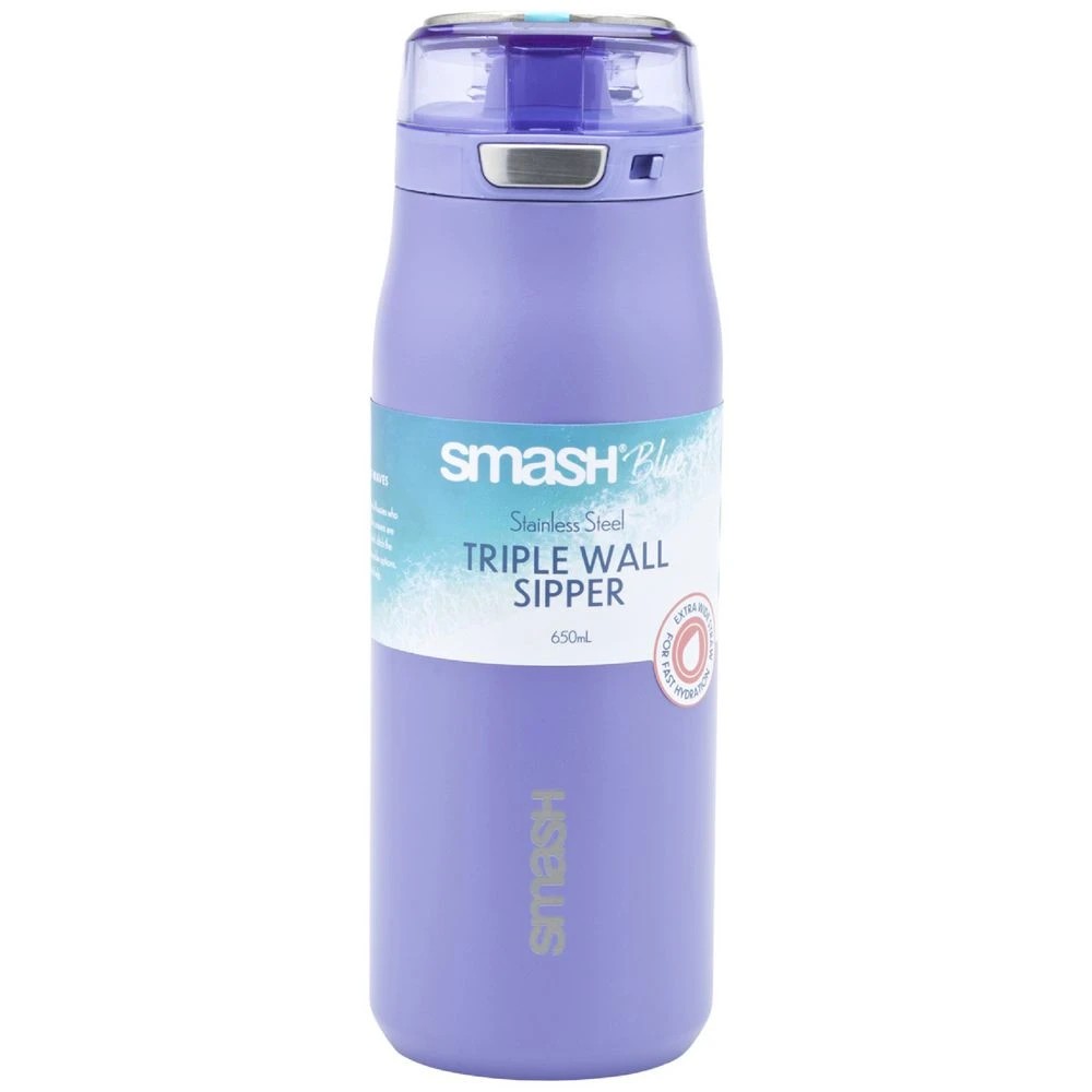 1 Smash Blue Triple Wall Sipper 650mL Lilac, 1 of 3