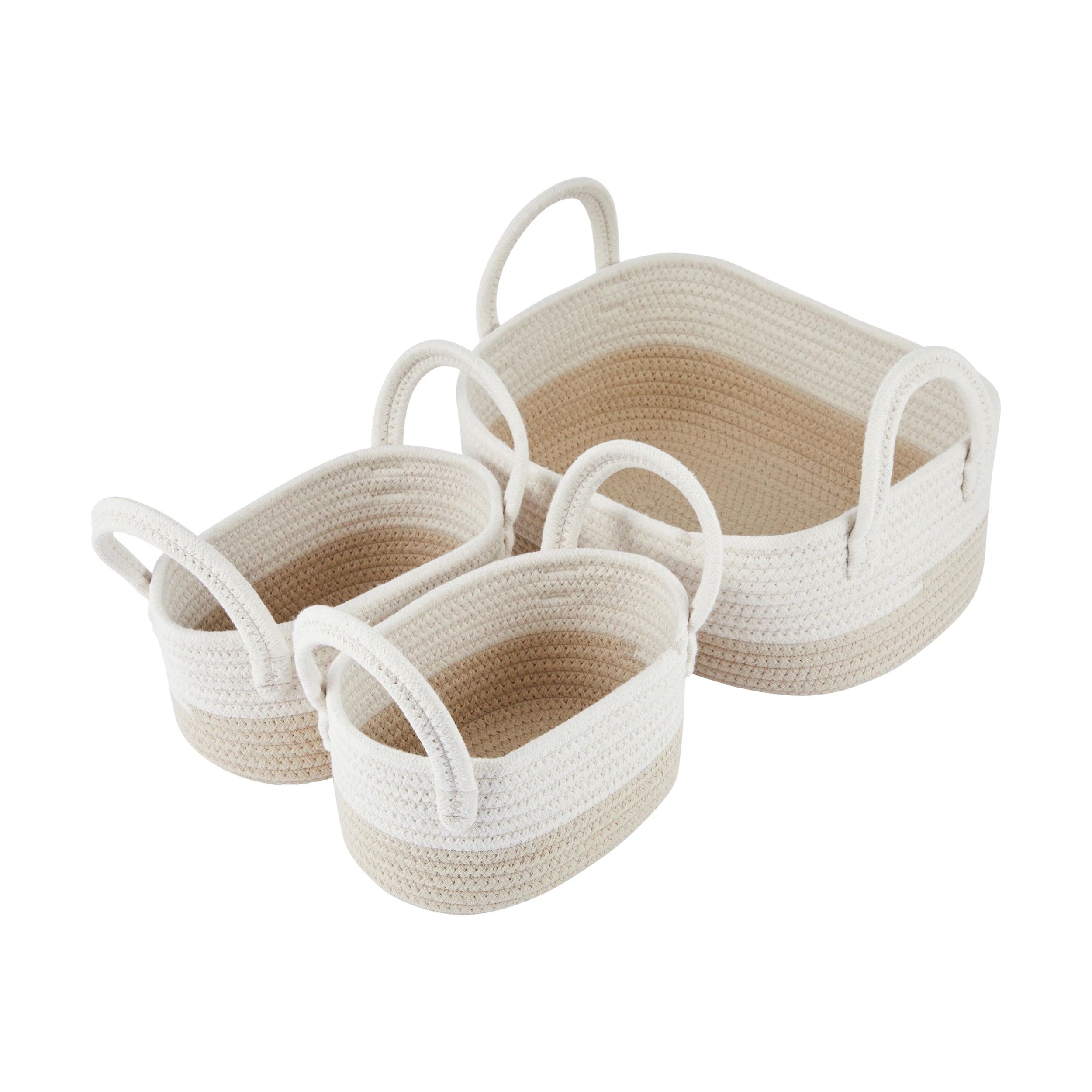 4 3 Pack Nestled Storage Baskets - Beige, 4 of 5