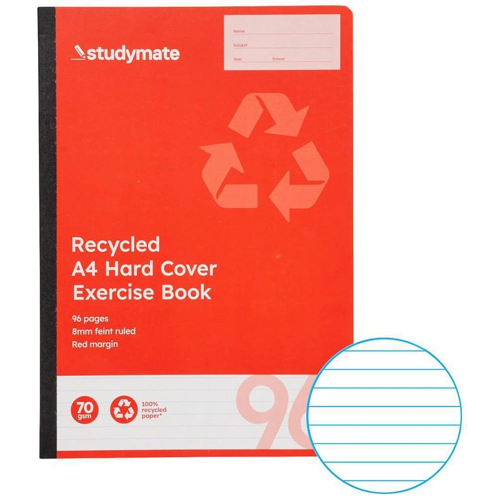 1 Studymate A4 Recycled Hardcover Exercise Book 96pg, 1 of 3