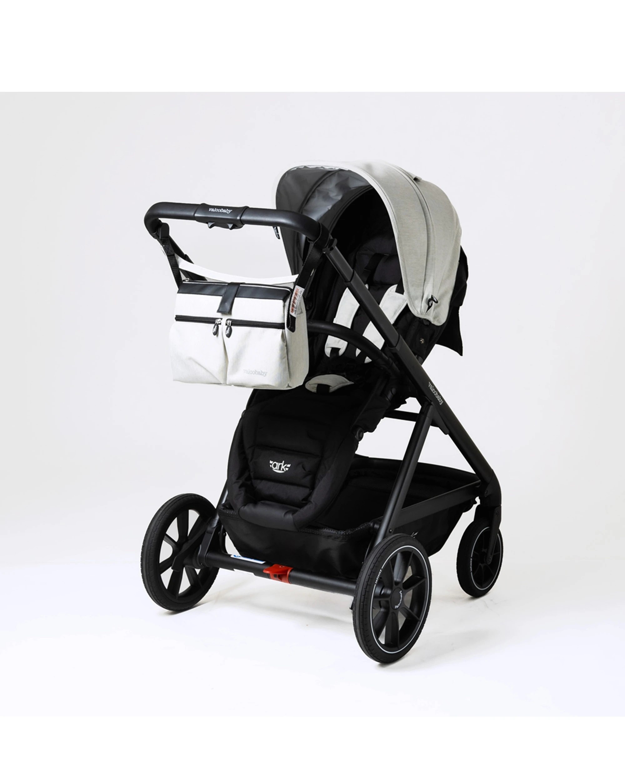 3 ValcoBaby Caddy Organiser Bag With Insulated Pockets For Ark Stroller Pram - Grey, 3 of 4