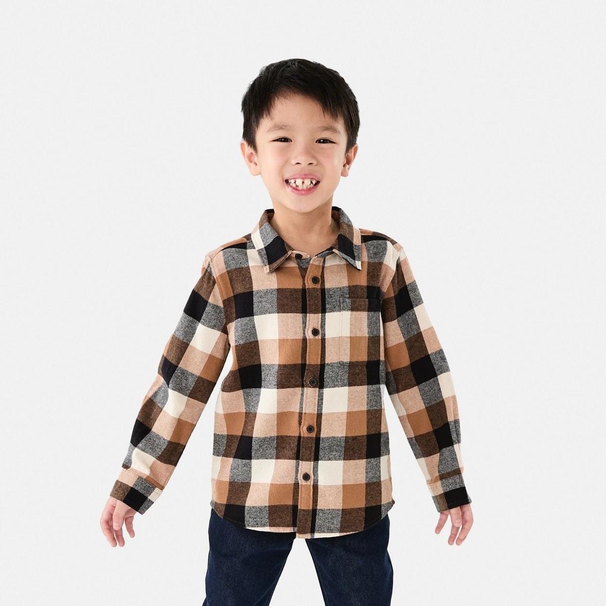 1 Yarn Dyed Flannel Shirt Brn Check, 1 of 10