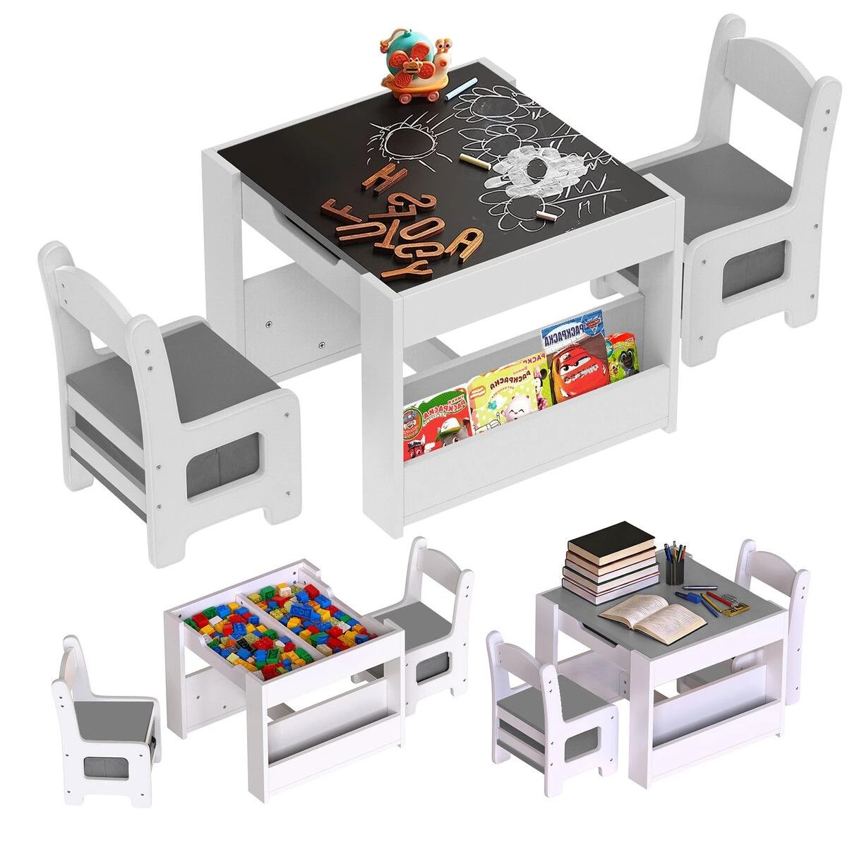 1 LUXSUITE Kids Table and Chairs Set Childrens Toddlers Activity Centre, 1 of 4