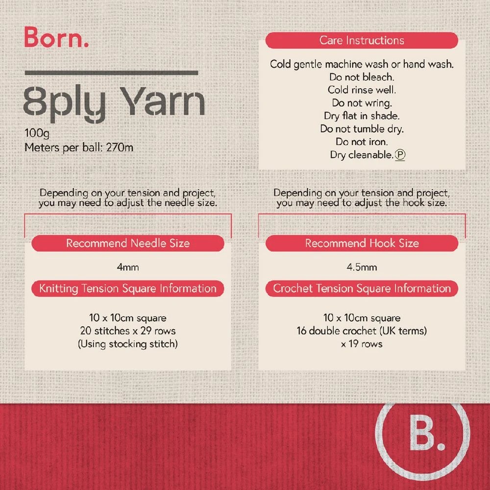 3 Born 8 Ply Yarn 100g Varigated Cool, 3 of 3