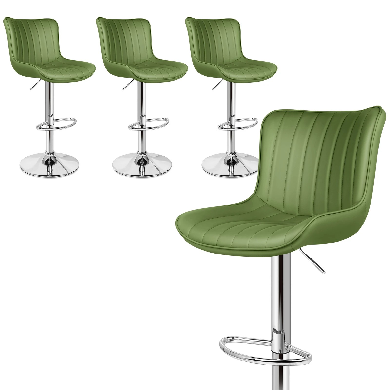 1 Alfordson 4x Bar Stools Bar Chairs Avocado - Green, 1 of 10