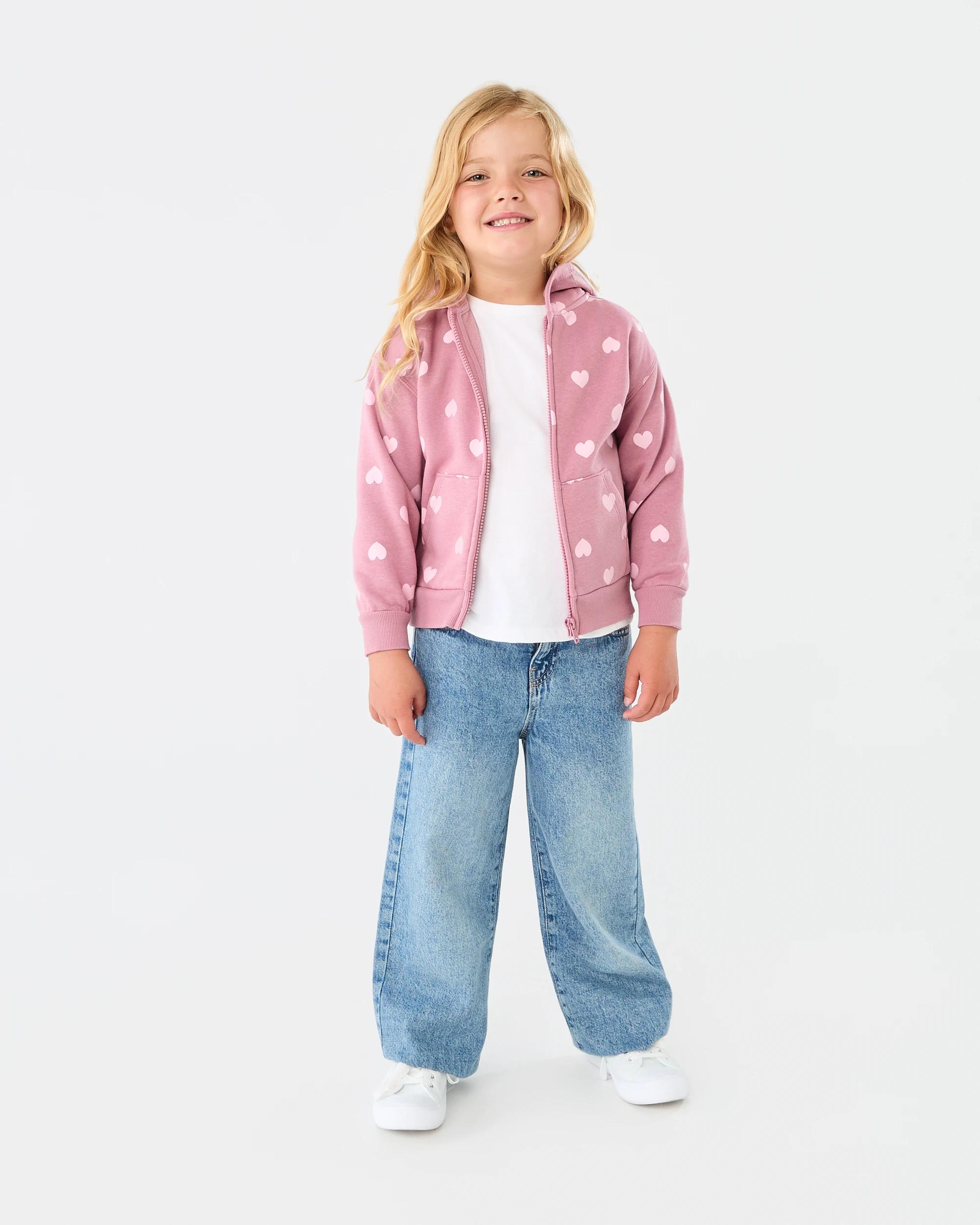 7 Zip Through Hoodie Pink Heart, 7 of 8